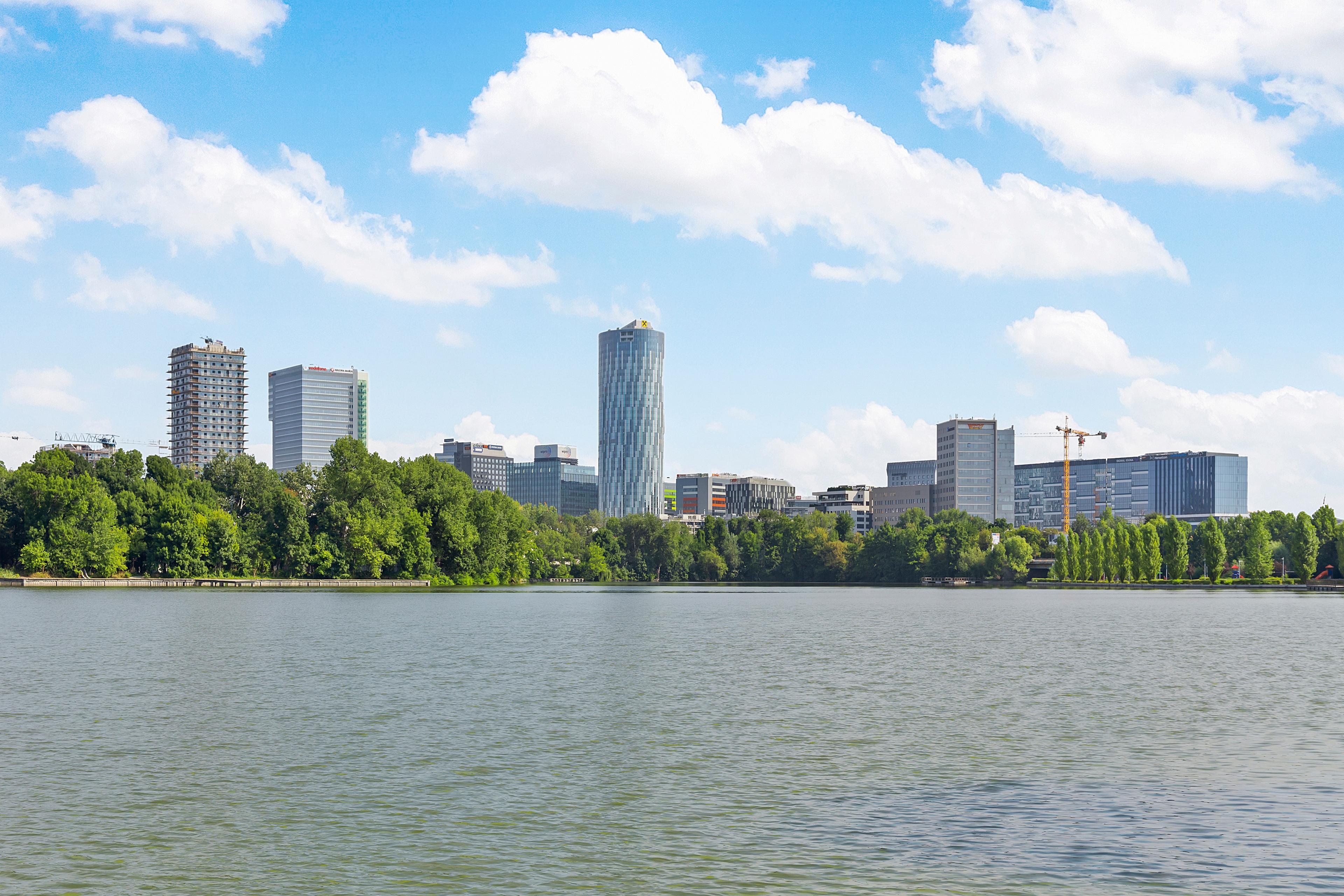 The Floreasca business district in Bucharest, a symbol of Romania's growing modern economy.