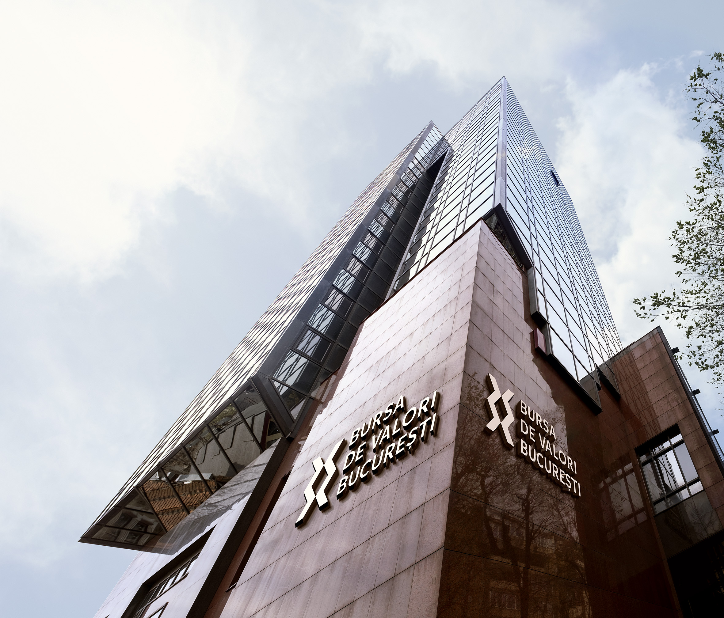 The Bucharest Stock Exchange tower, a key institution in Romania's financial sector.