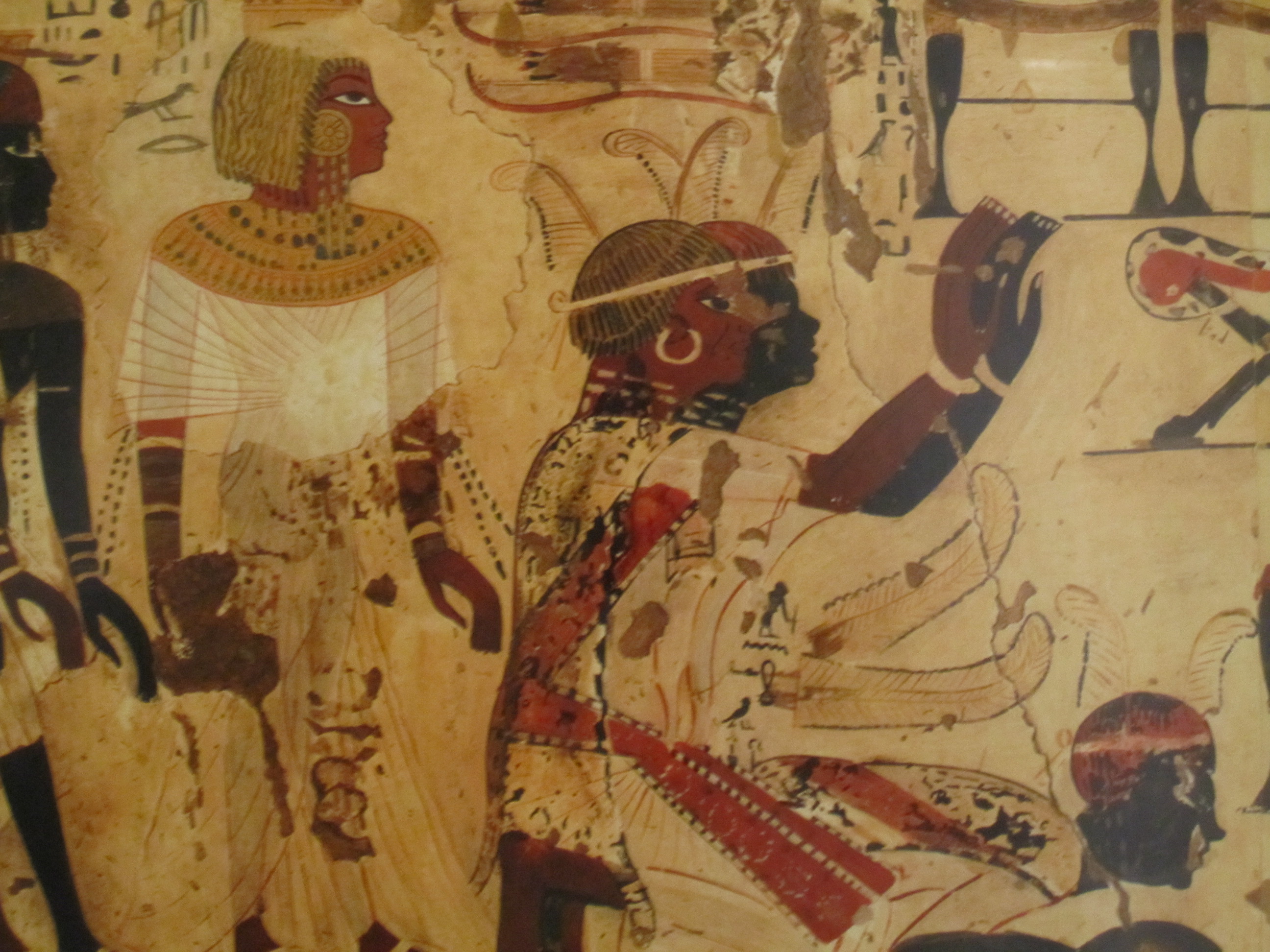 Pangeran Nubia Heqanefer membawa upeti untuk Raja Mesir Tutankhamun, dinasti ke-18, Makam Huy. Sekitar 1342-1325 SM.