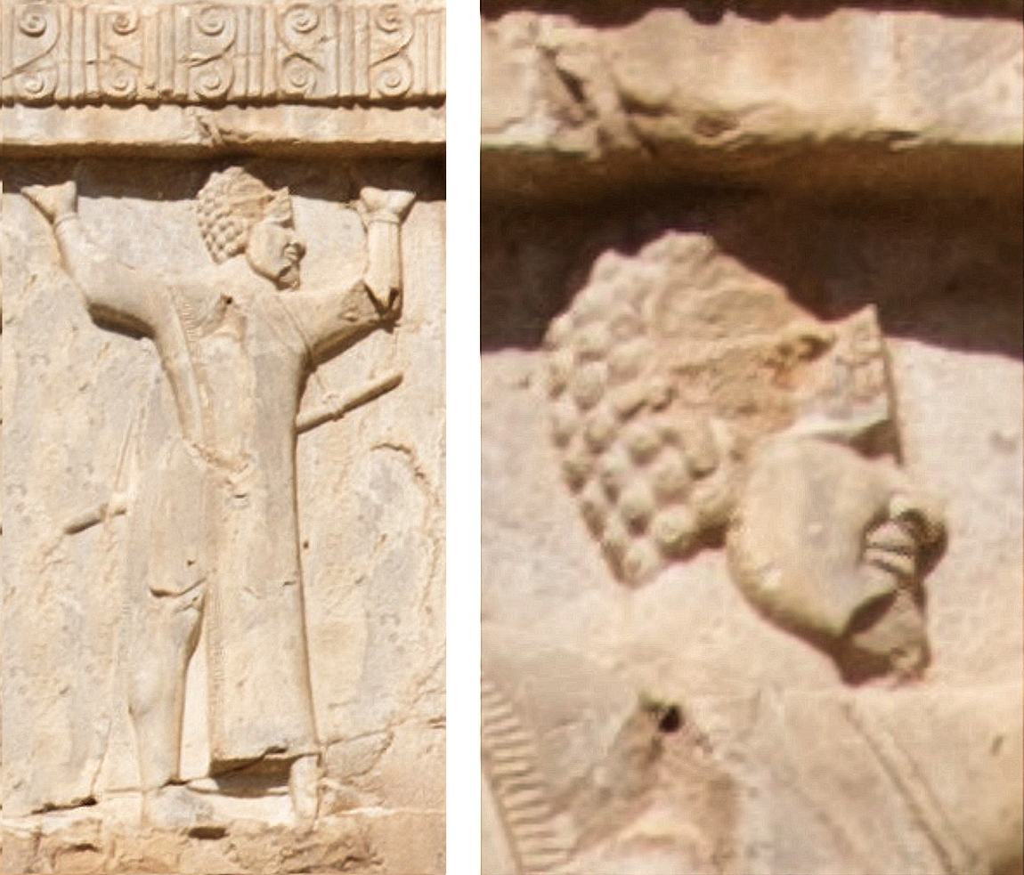 Prajurit Kušiya dari pasukan Akhemeniyah, sekitar 480 SM. Relief makam Xerxes I.