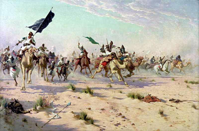 Pelarian Khalifa setelah kekalahannya di Pertempuran Omdurman pada tahun 1898.