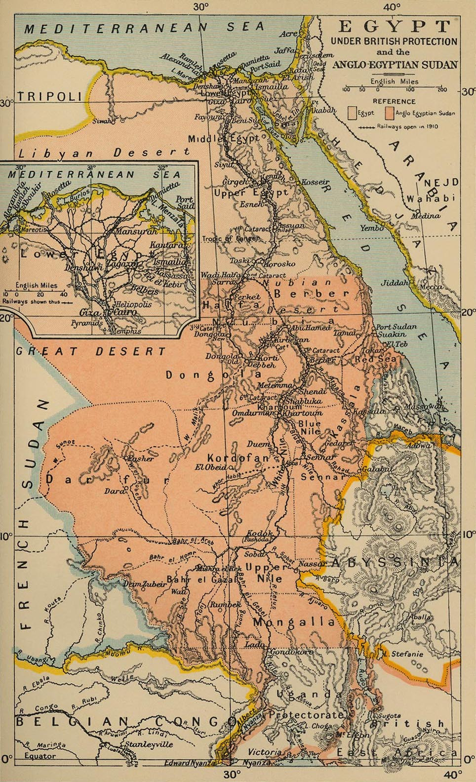 Peta Sudan Anglo-Mesir, 1912.