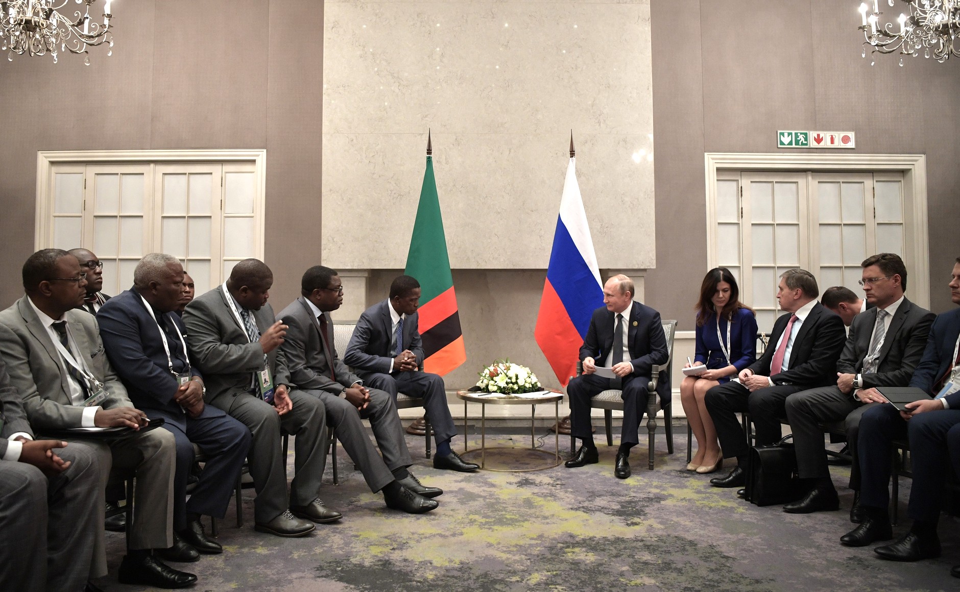 Presiden Edgar Lungu bersama Presiden Rusia Vladimir Putin, 26 Julai 2018