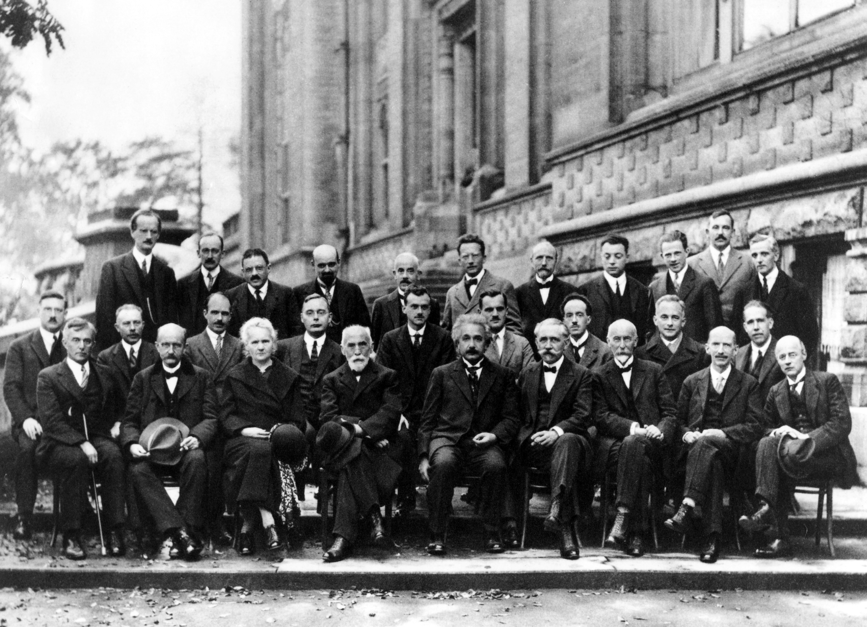 The fifth Solvay Conference on Physics in Brussels, 1927, attended by many renowned physicists and chemists.