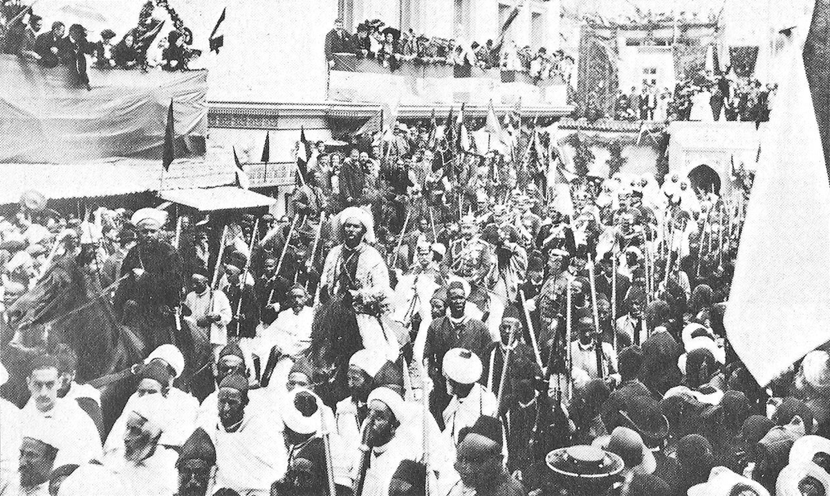 카이저 빌헬름이 탕헤르를 행진함.