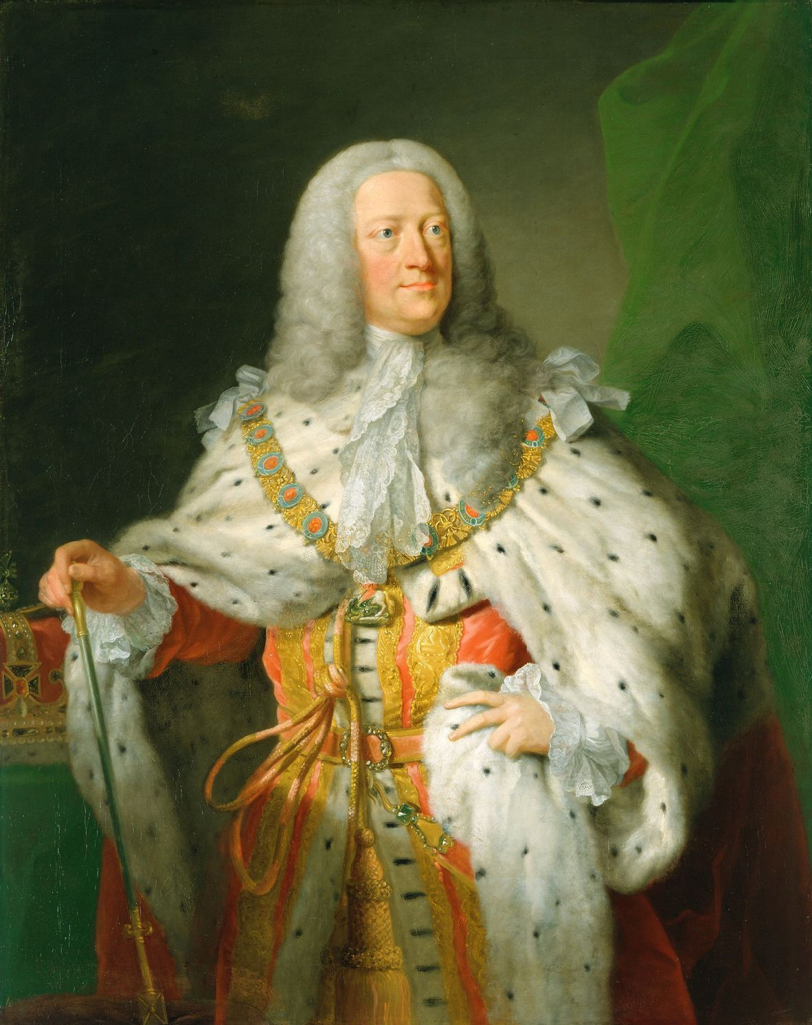 Potret George II pada usia 70-an, oleh John Shackleton, 1755-1757.