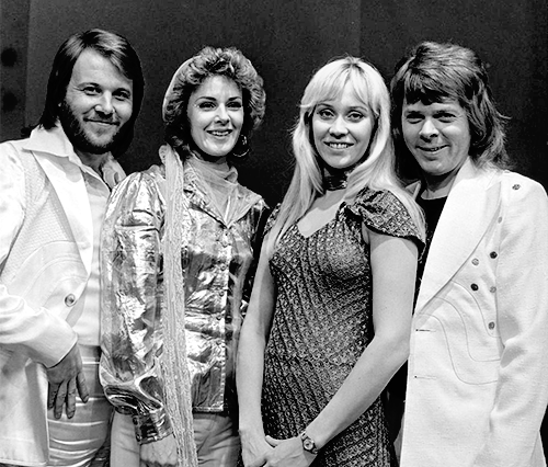 The Swedish band ABBA in April 1974, after winning the Eurovision Song Contest.