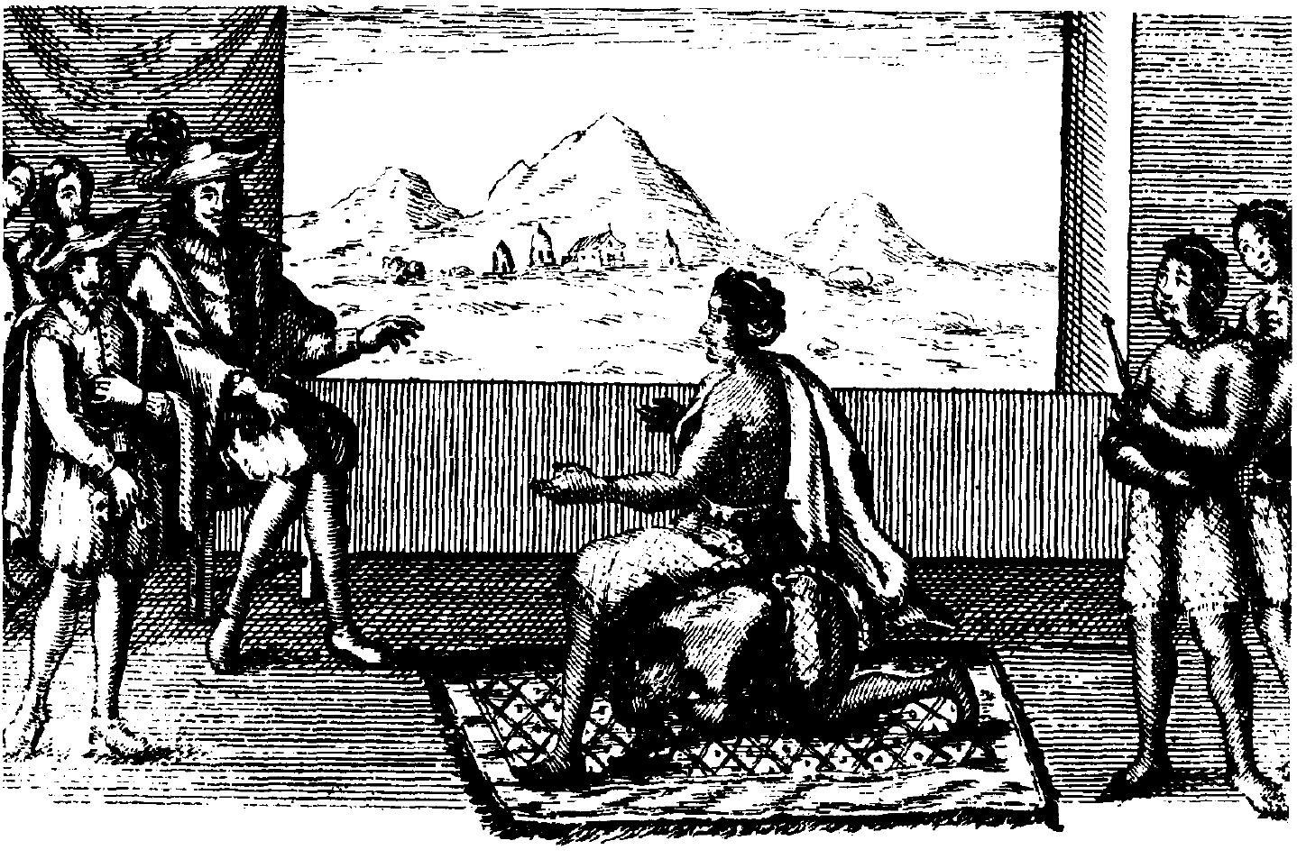 Queen Ana de Sousa of Ndongo meeting with the Portuguese, 1657.
