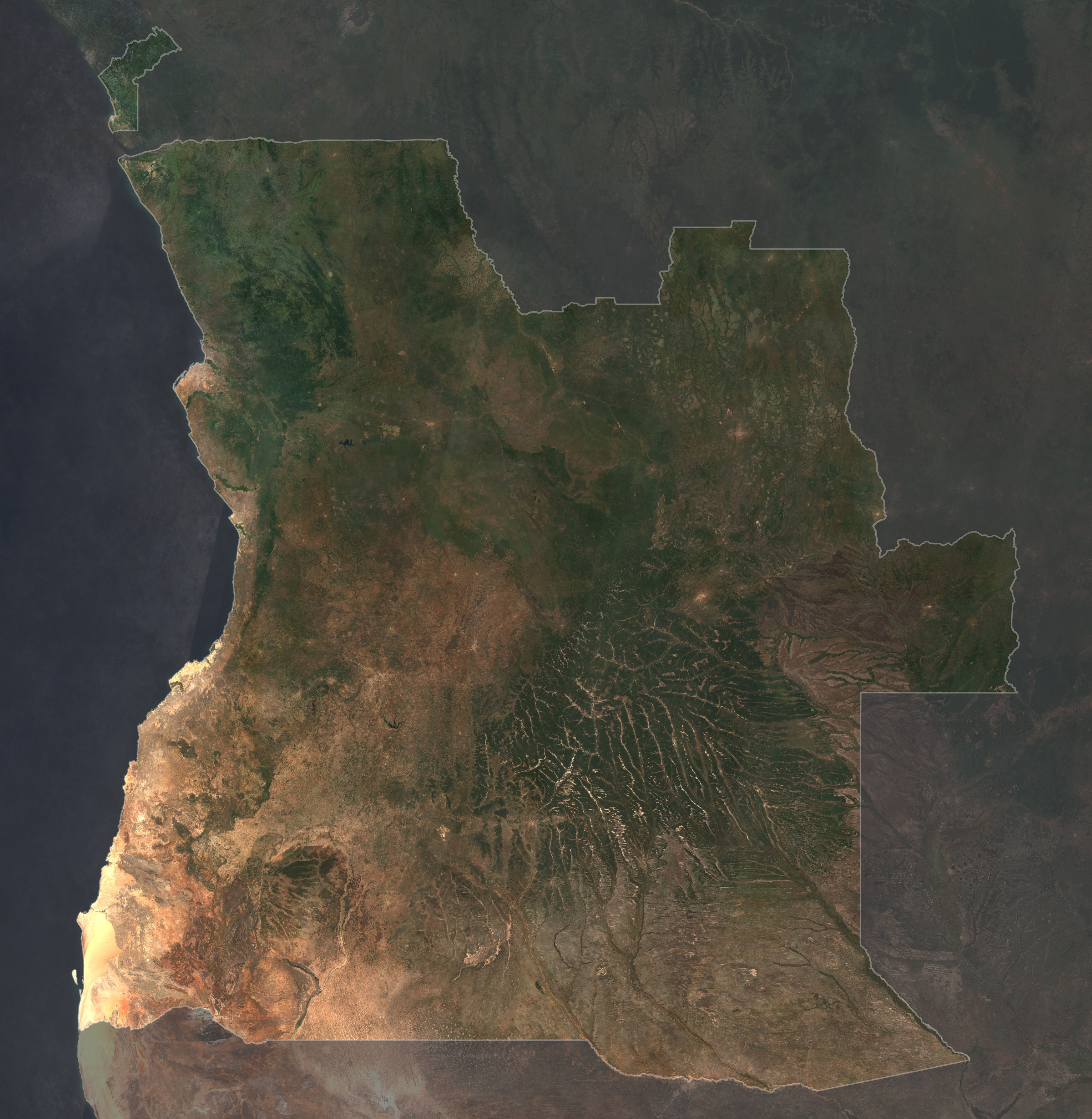 Satellite imagery of Angola, 2022
