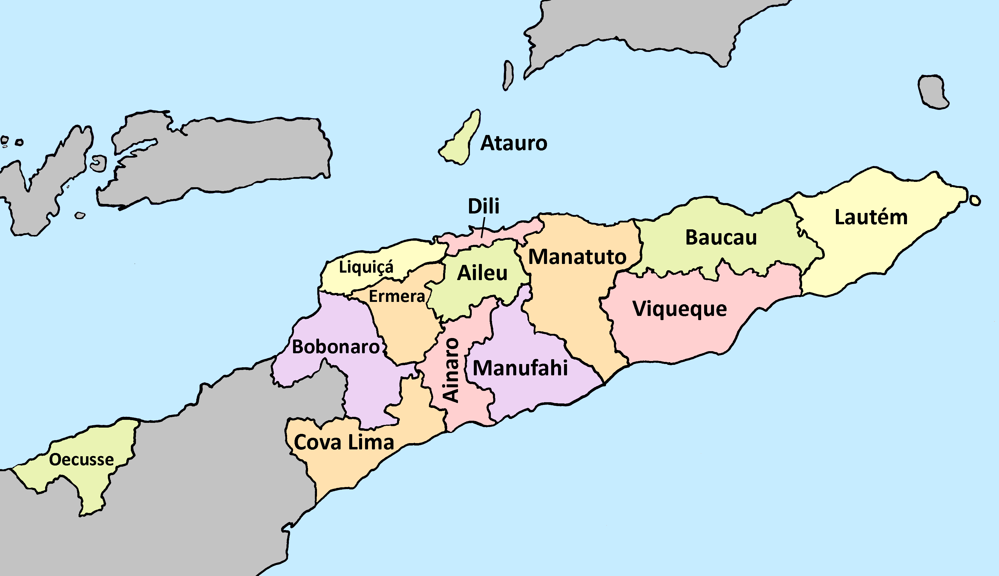 Mười bốn khu tự quản của Timor-Leste.
