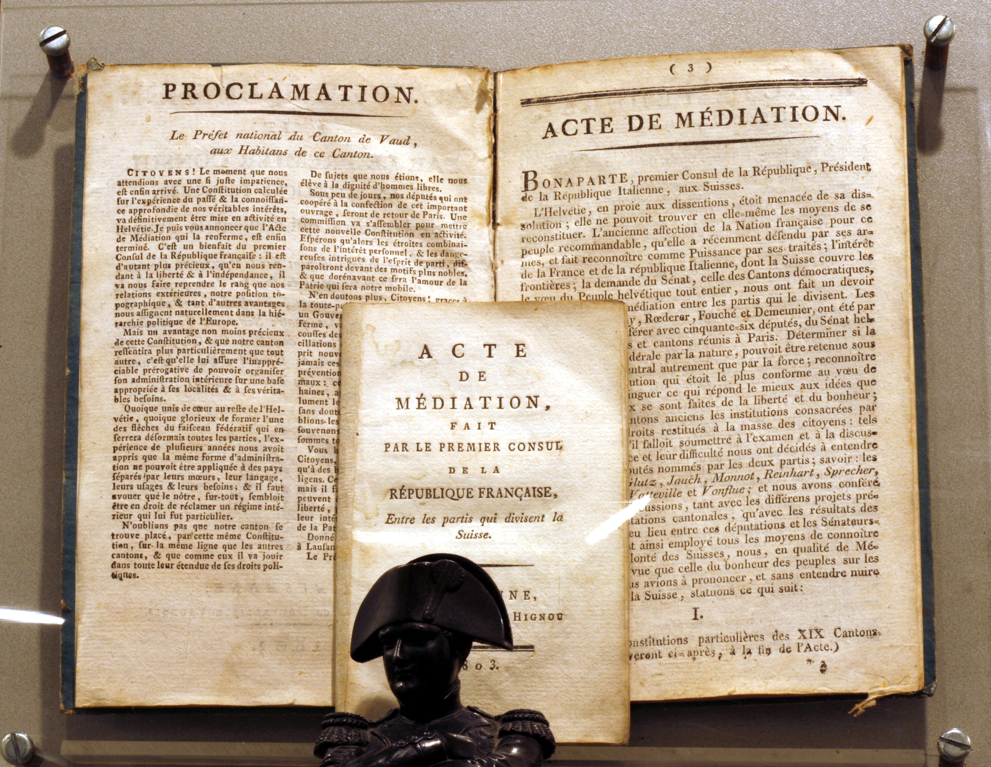 The Act of Mediation was Napoleon's attempt at a compromise between the Ancien Régime and a Republic.