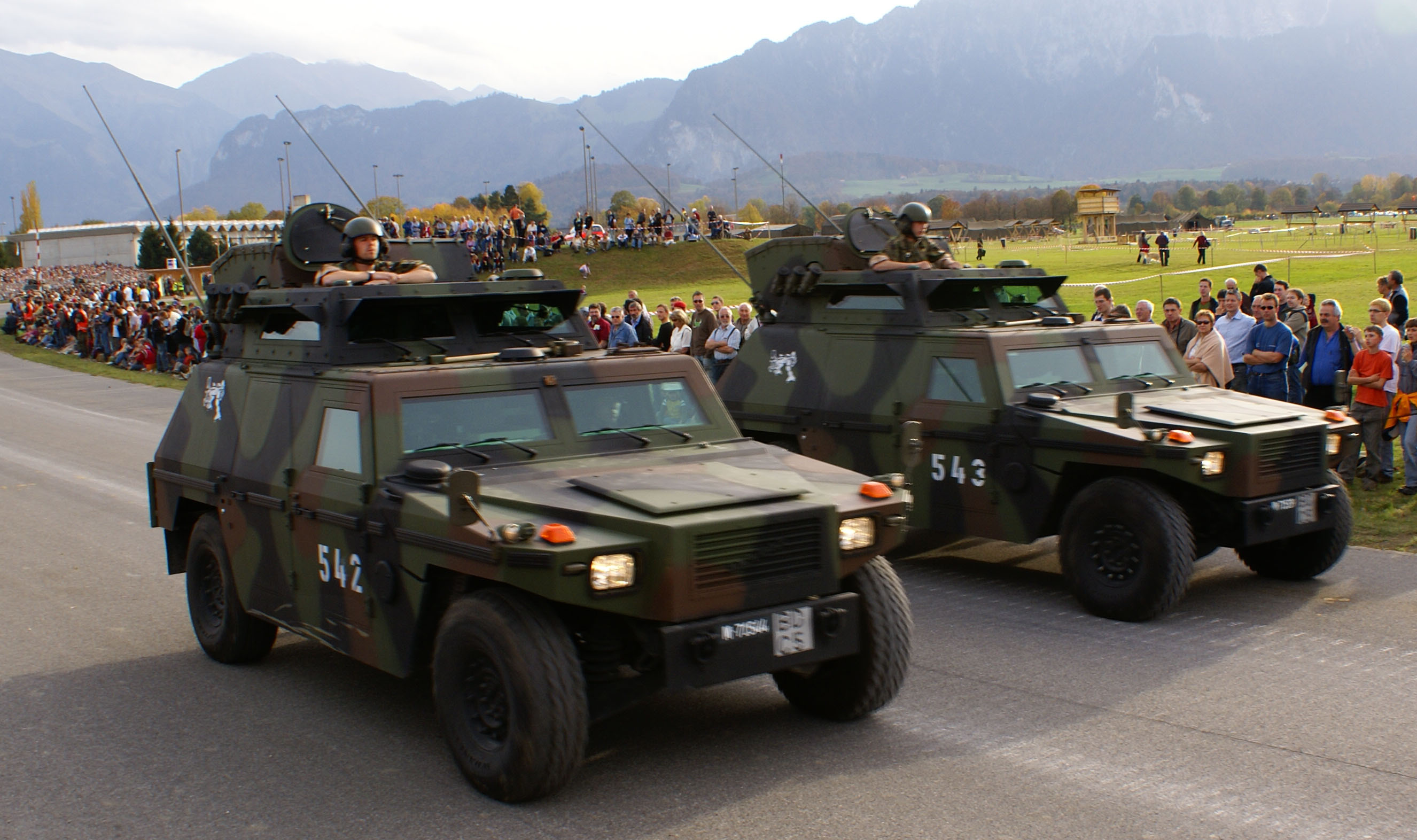 Swiss-built Mowag Eagle vehicles of the Swiss Land Forces.