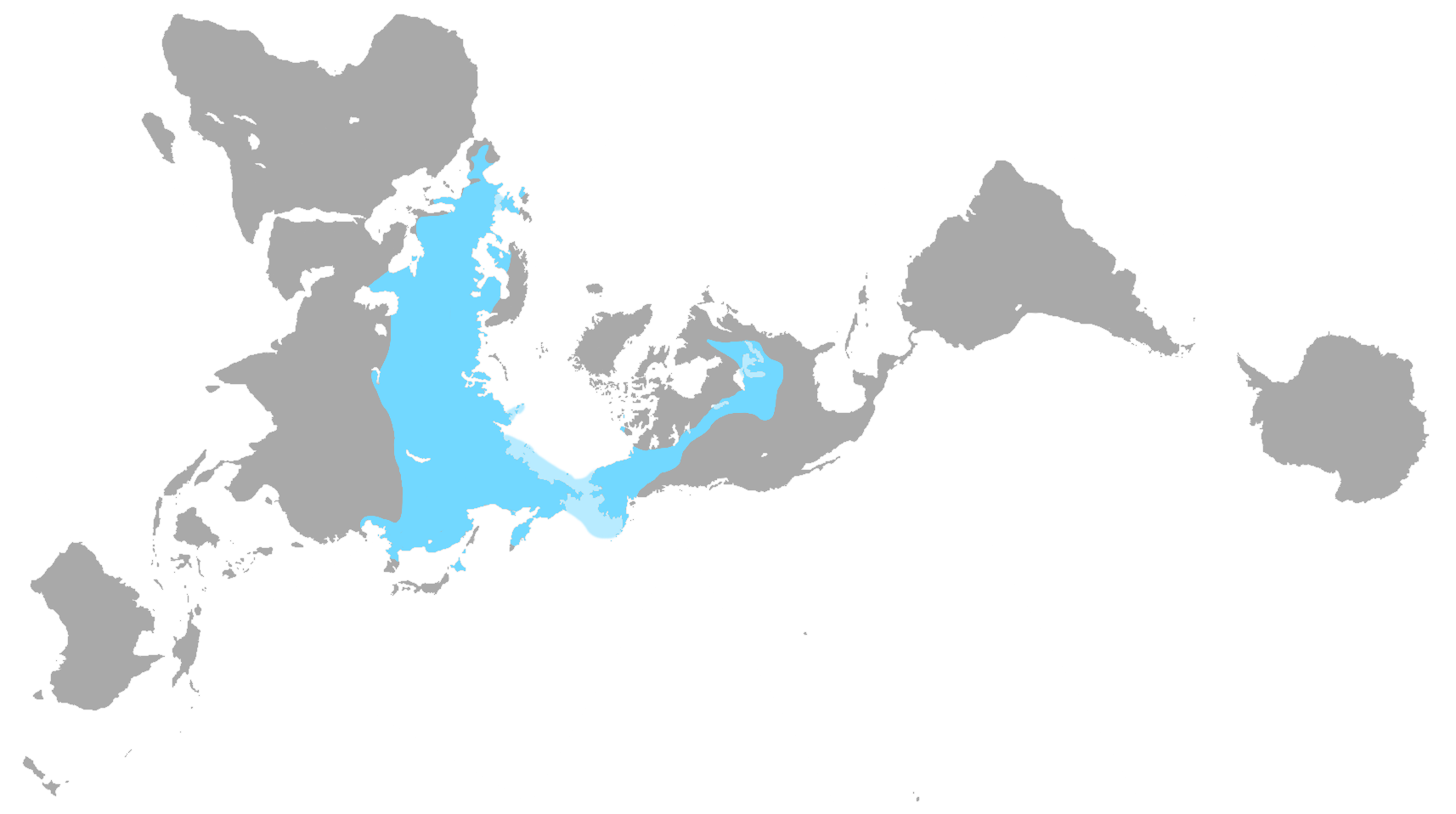 털매머드 분포 지도