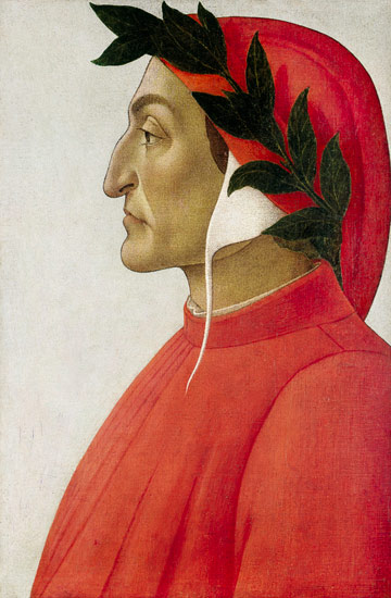 Cuốn sách năm 1905 của Kelsen là về phép ẩn dụ chính trị trong tác phẩm của Dante Alighieri (tranh sơn dầu của Botticelli).