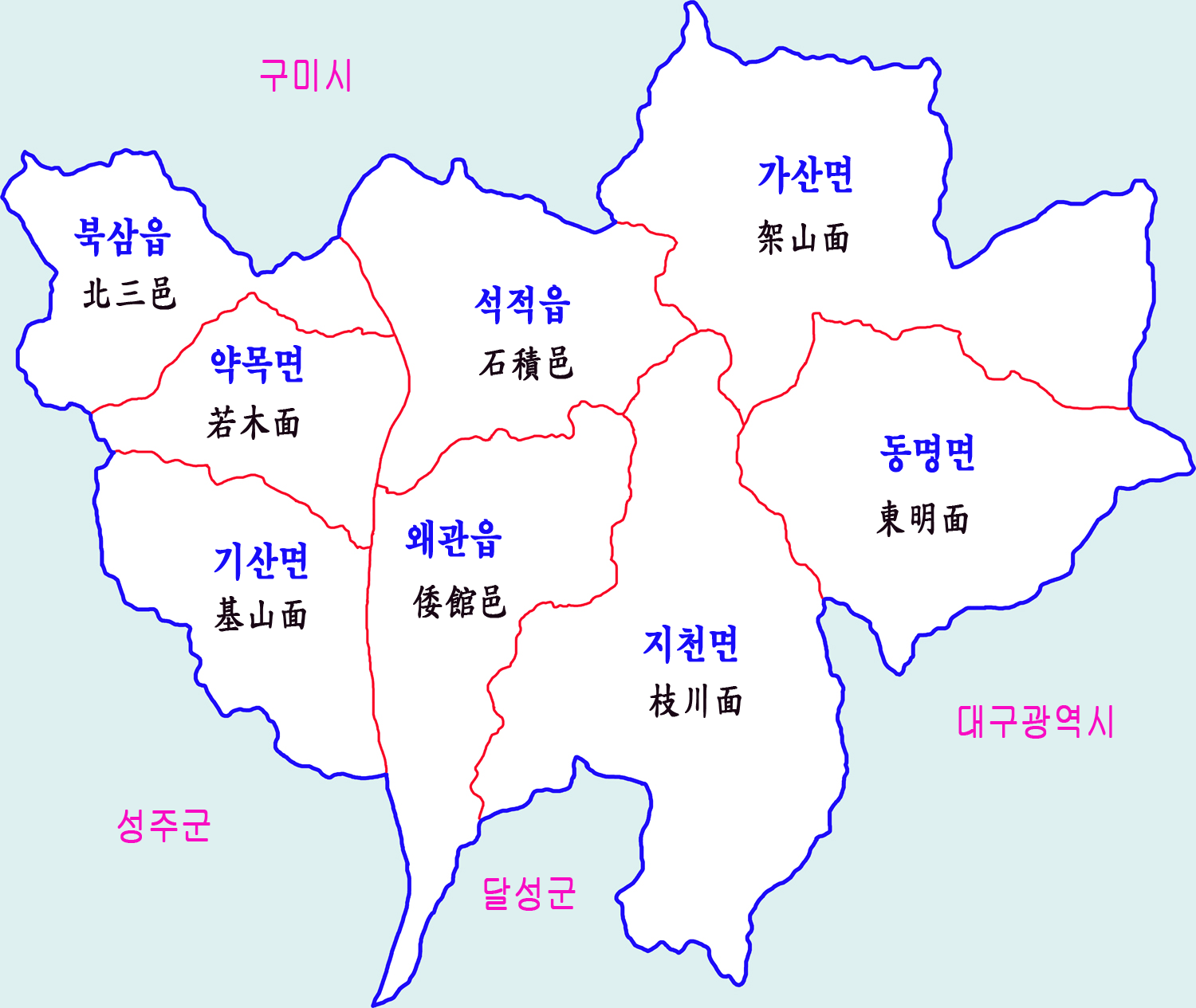 칠곡군 지도