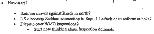 Petikan daripada memo Donald Rumsfeld bertarikh 27 November 2001.