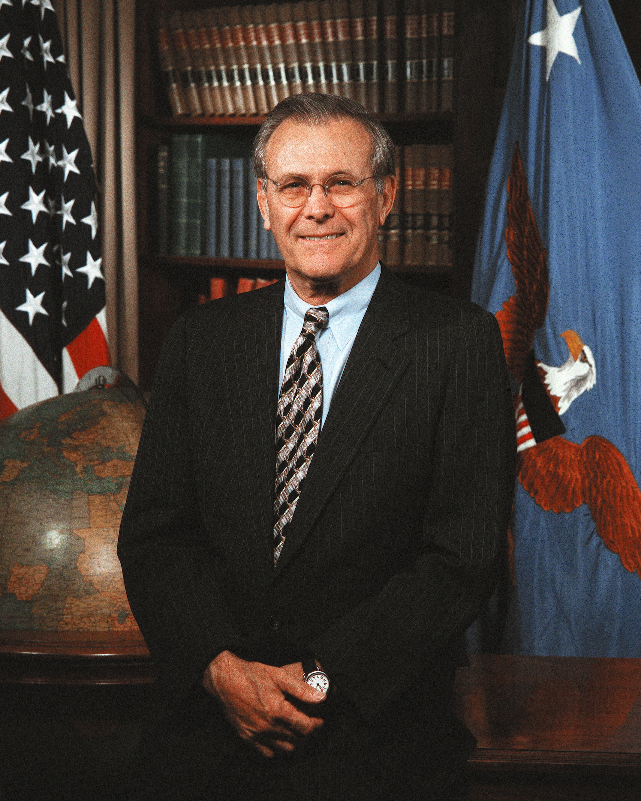 Rumsfeld's official portrait in 2001.