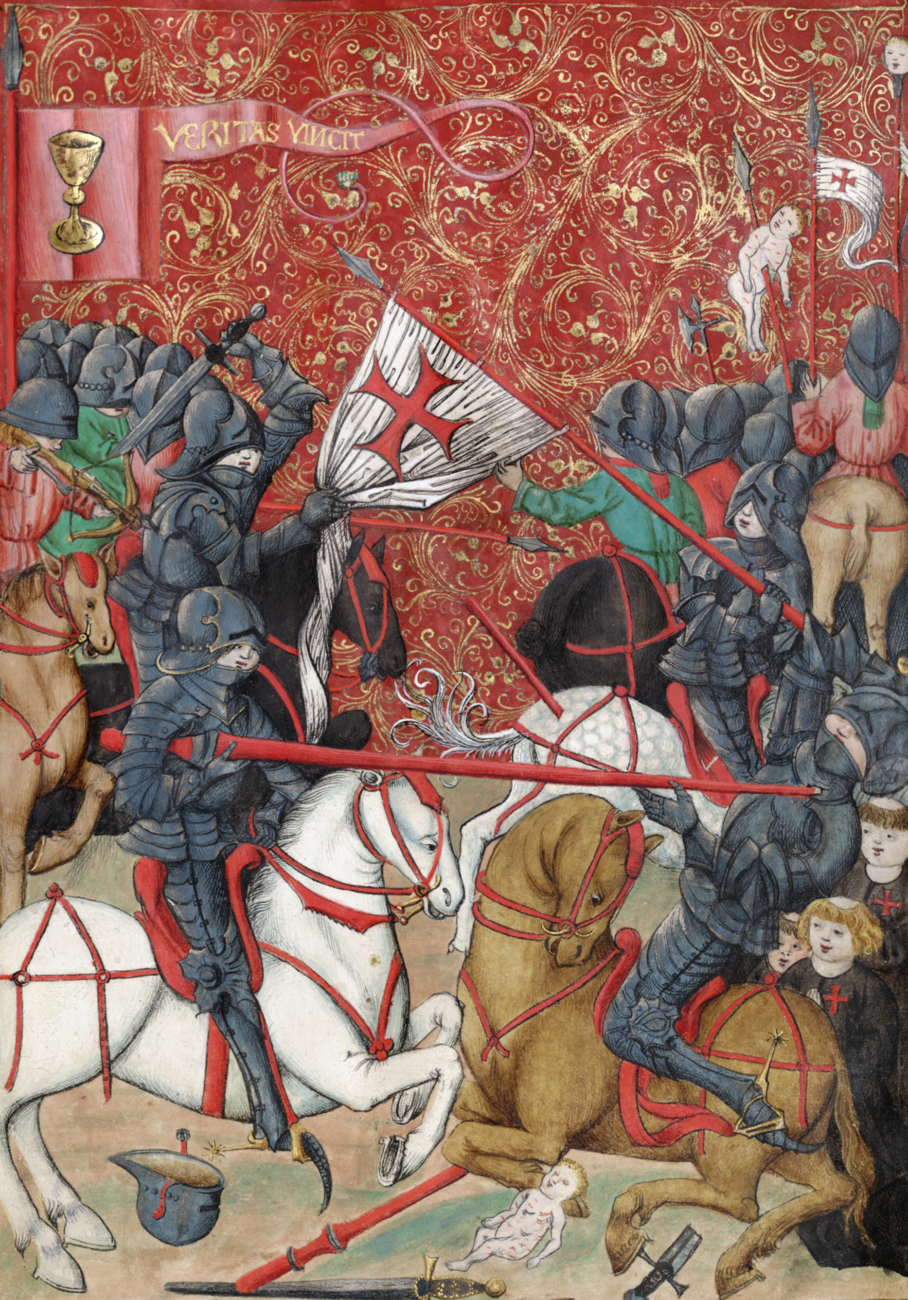 Pertempuran antara Hussite dan Tentera Salib semasa Perang Hussite; Kodeks Jena, abad ke-15