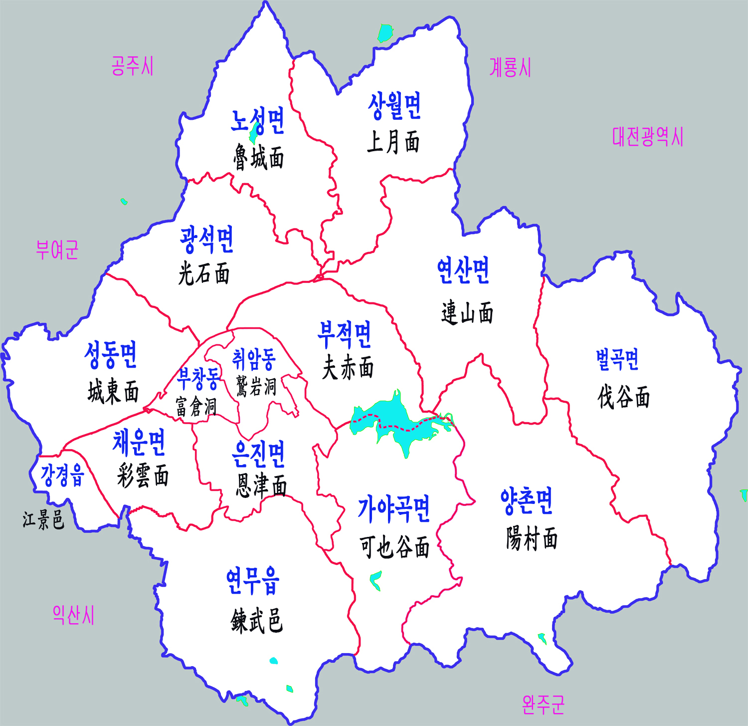 논산시 지도