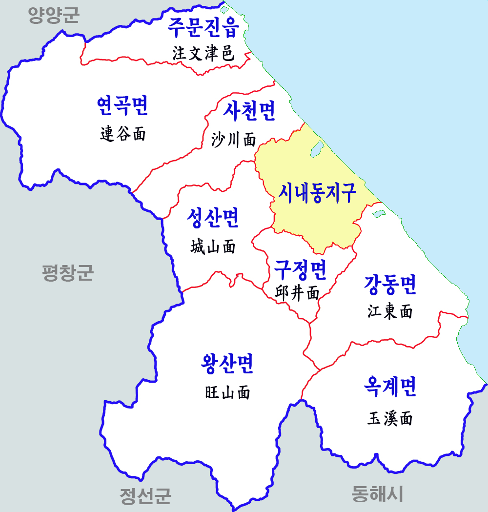 강릉 지도