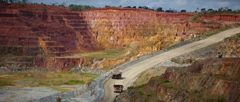 The Rosebel gold mine, a significant contributor to Suriname's gold production and export earnings.