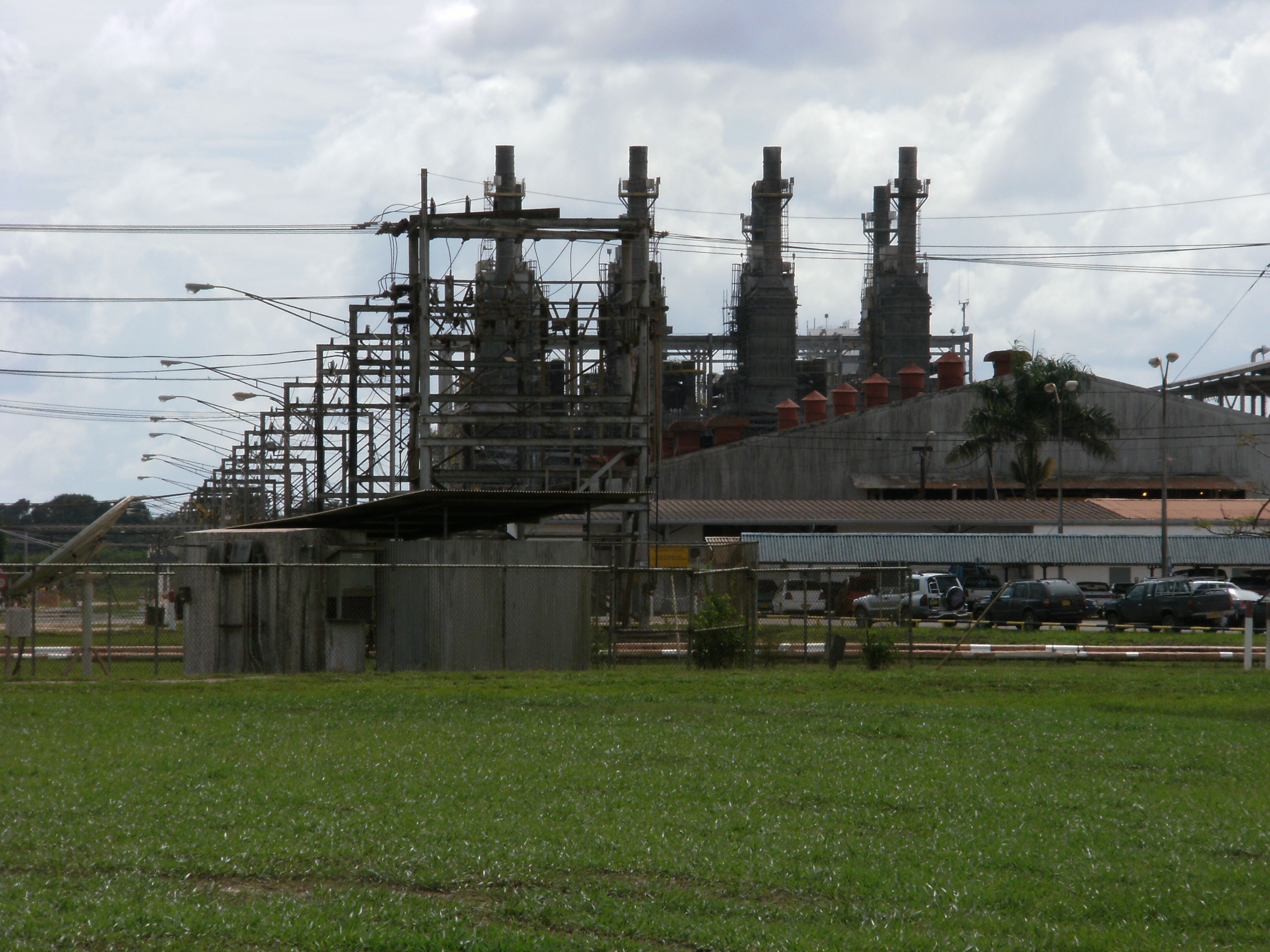 The Suralco bauxite processing facility in Paranam, a reminder of the historical importance of the bauxite industry.