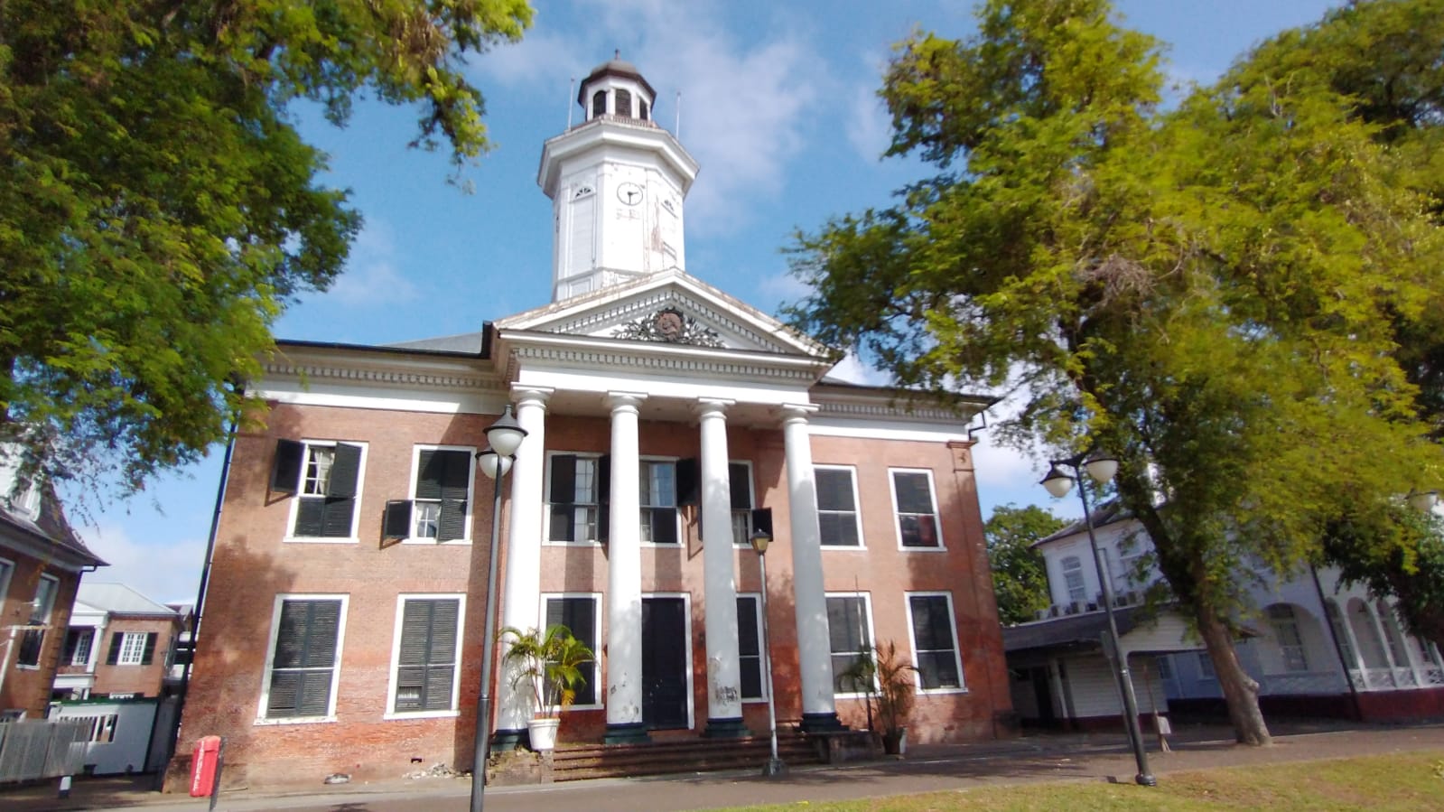 The Ministry of Finance building in Paramaribo, central to Suriname's economic management.