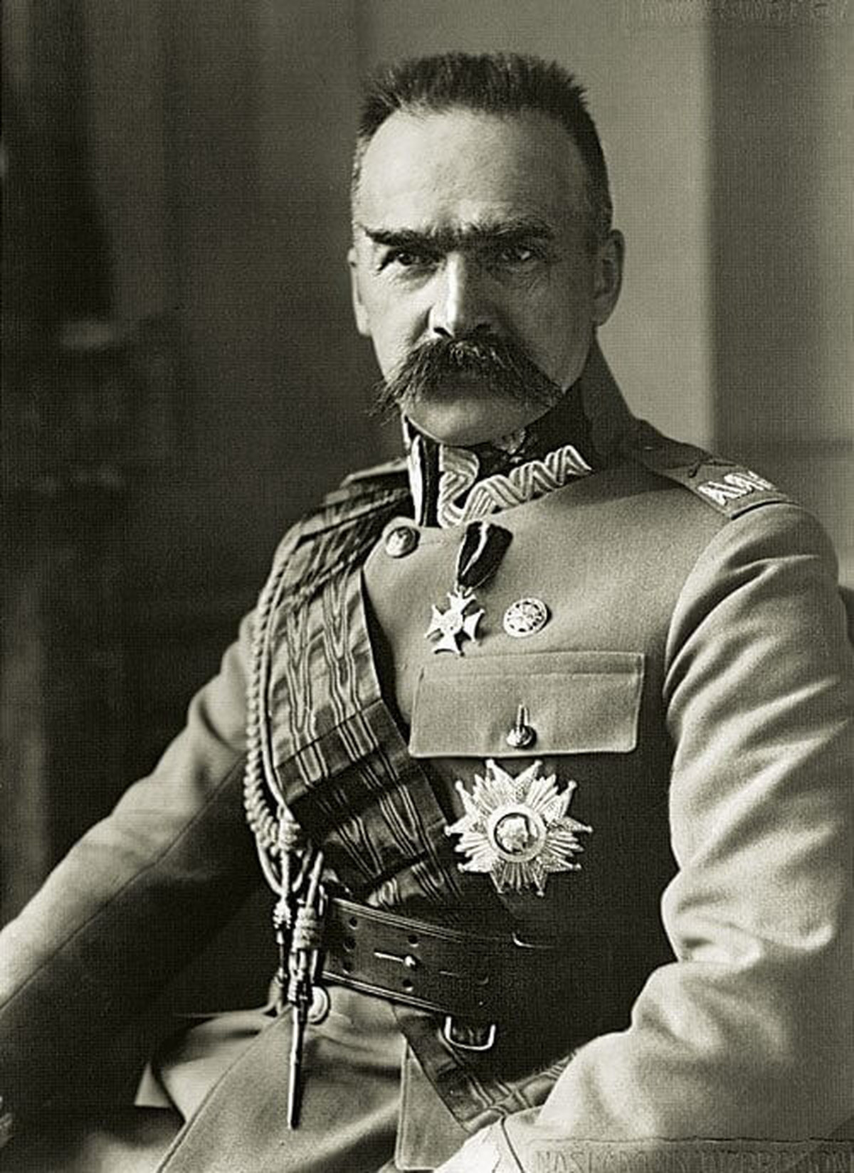 Chief of State Marshal Józef Piłsudski was a hero of the Polish independence campaign and the nation's premiere statesman from 1918 until his death on 12 May 1935