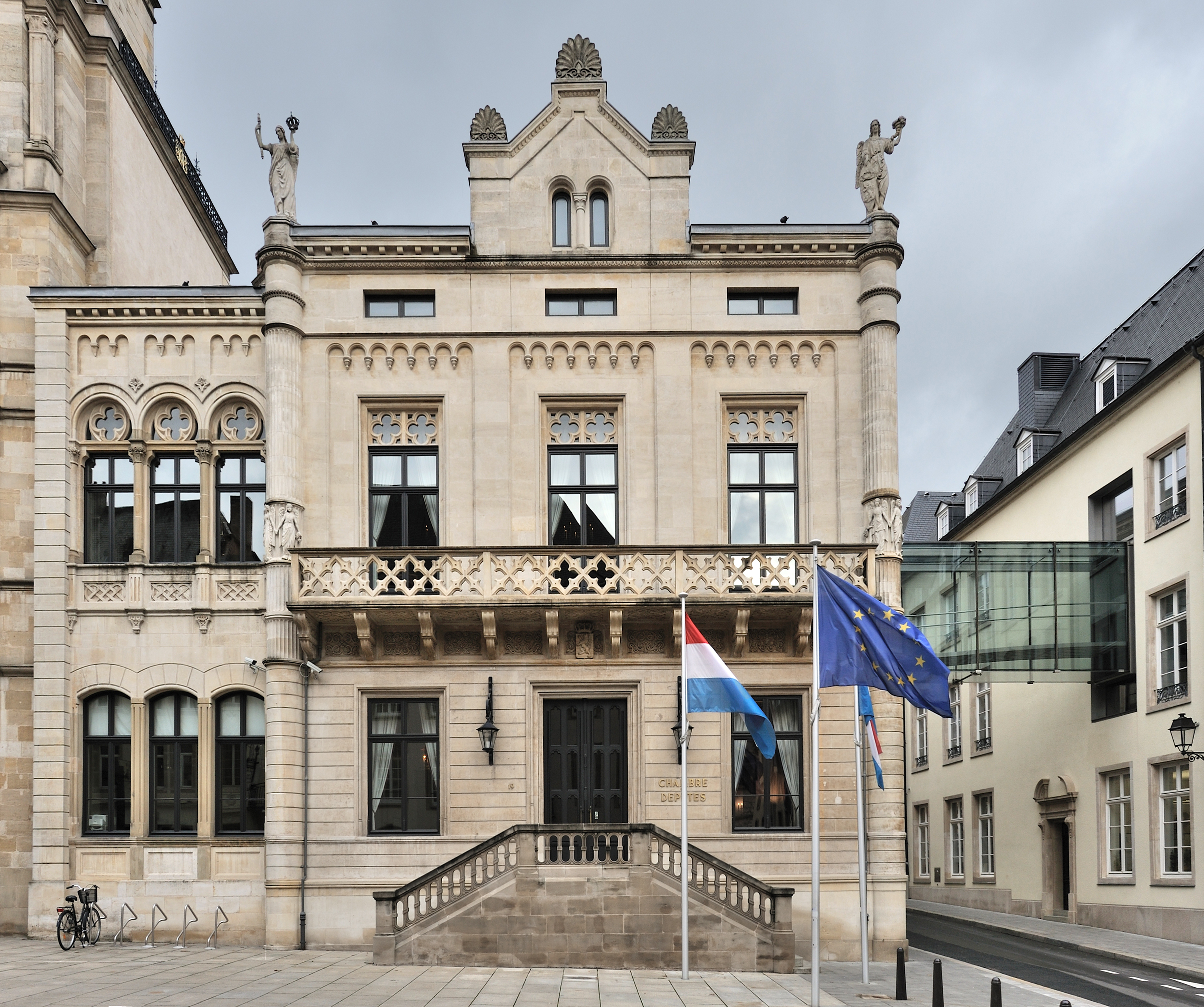 The Hall of the Chamber of Deputies, the meeting place of the Luxembourgish national legislature, the Chamber of Deputies of Luxembourg, in Luxembourg City