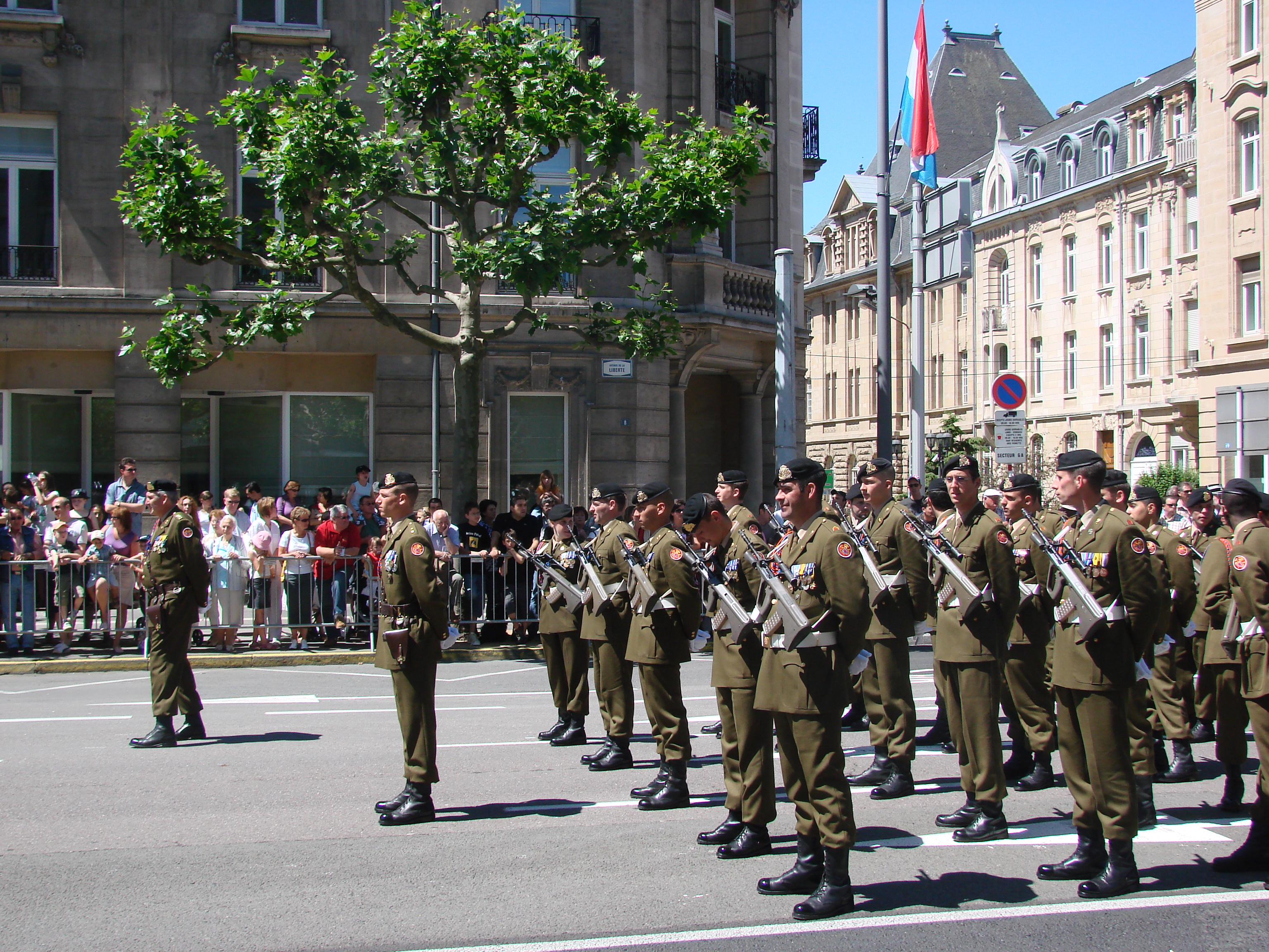 Luxembourgish soldiers on parade during National Day, Grand Duke Day, 23 June