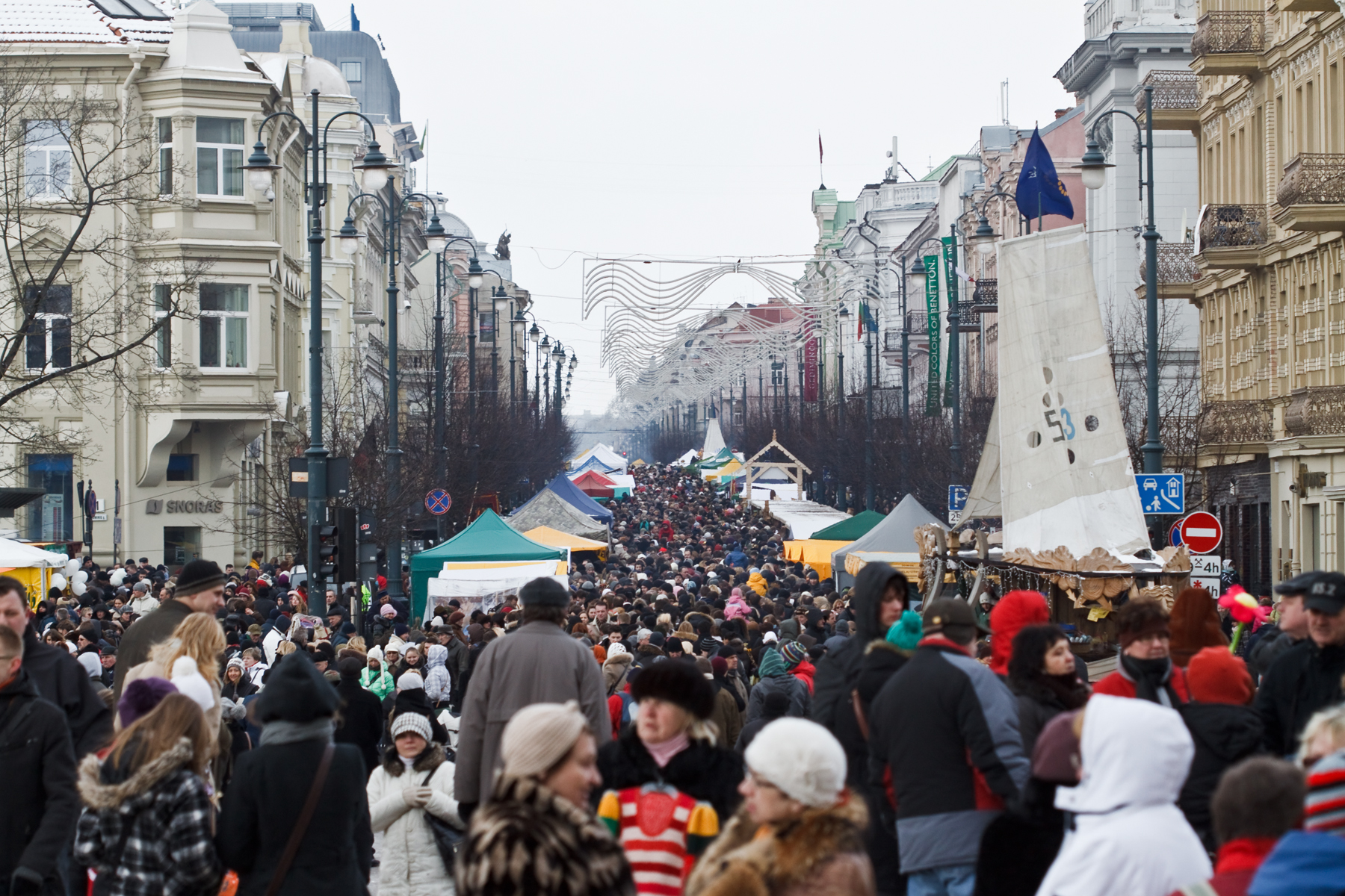 A crowded street scene