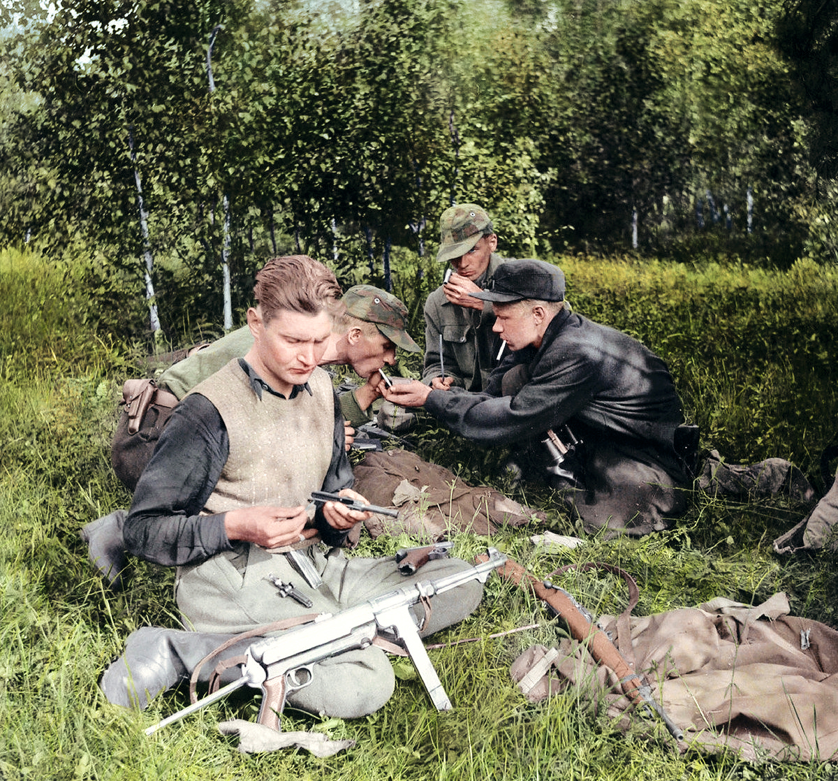 Forest Brothers (metsavennad) in Järva County, 1953. These partisans waged a guerrilla war against Soviet rule, representing a significant, albeit ultimately suppressed, form of resistance and a fight for human rights and national survival.