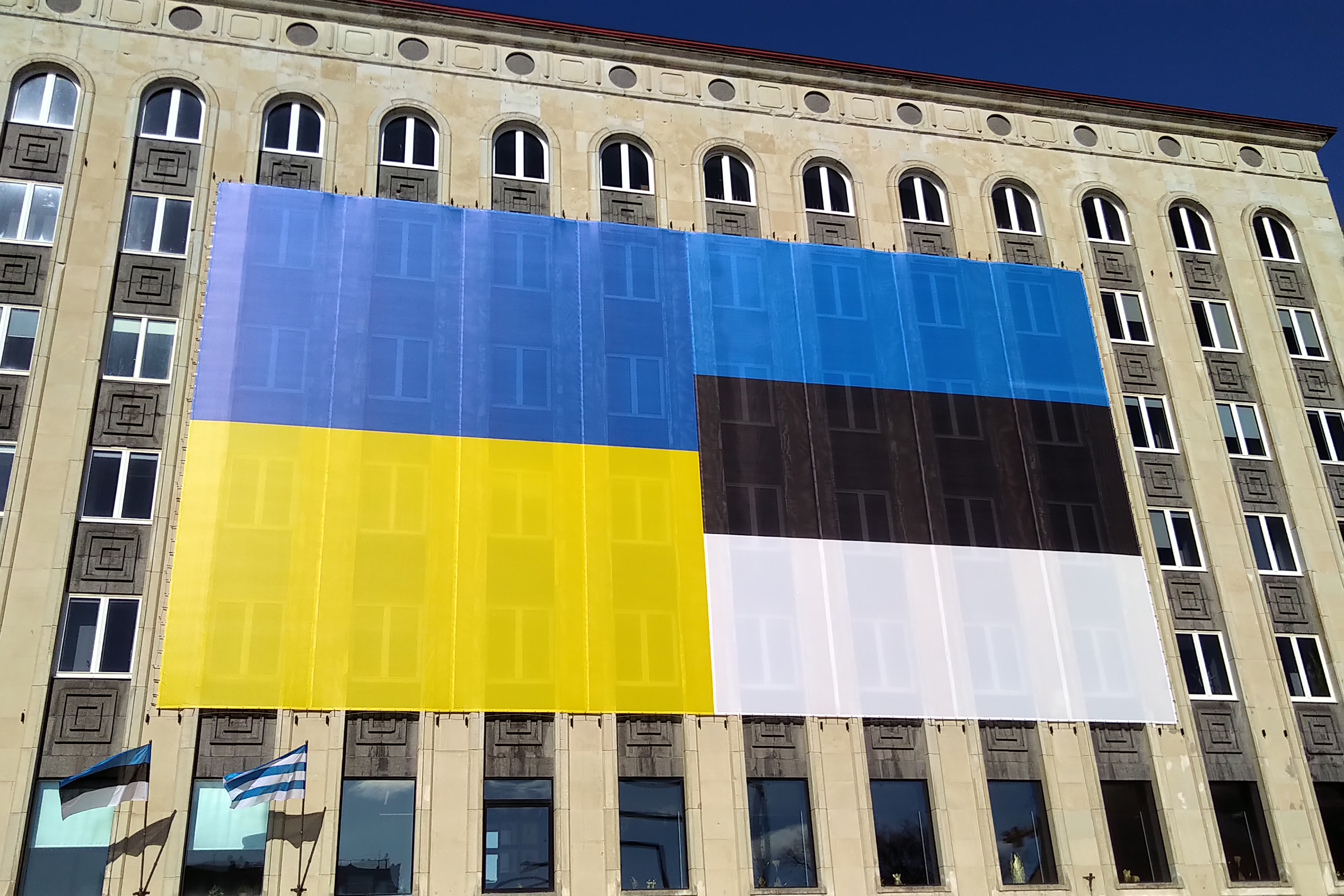 Freedom Square in Tallinn. Estonia has been one of Ukraine's most committed allies since the Russian invasions of 2014 and the full-scale invasion of 2022, reflecting its strong stance on national sovereignty and international law.