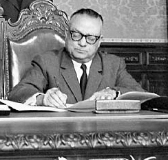 Rómulo Betancourt (president 1945-1948 / 1959-1964), one of the major democratic leaders of Venezuela