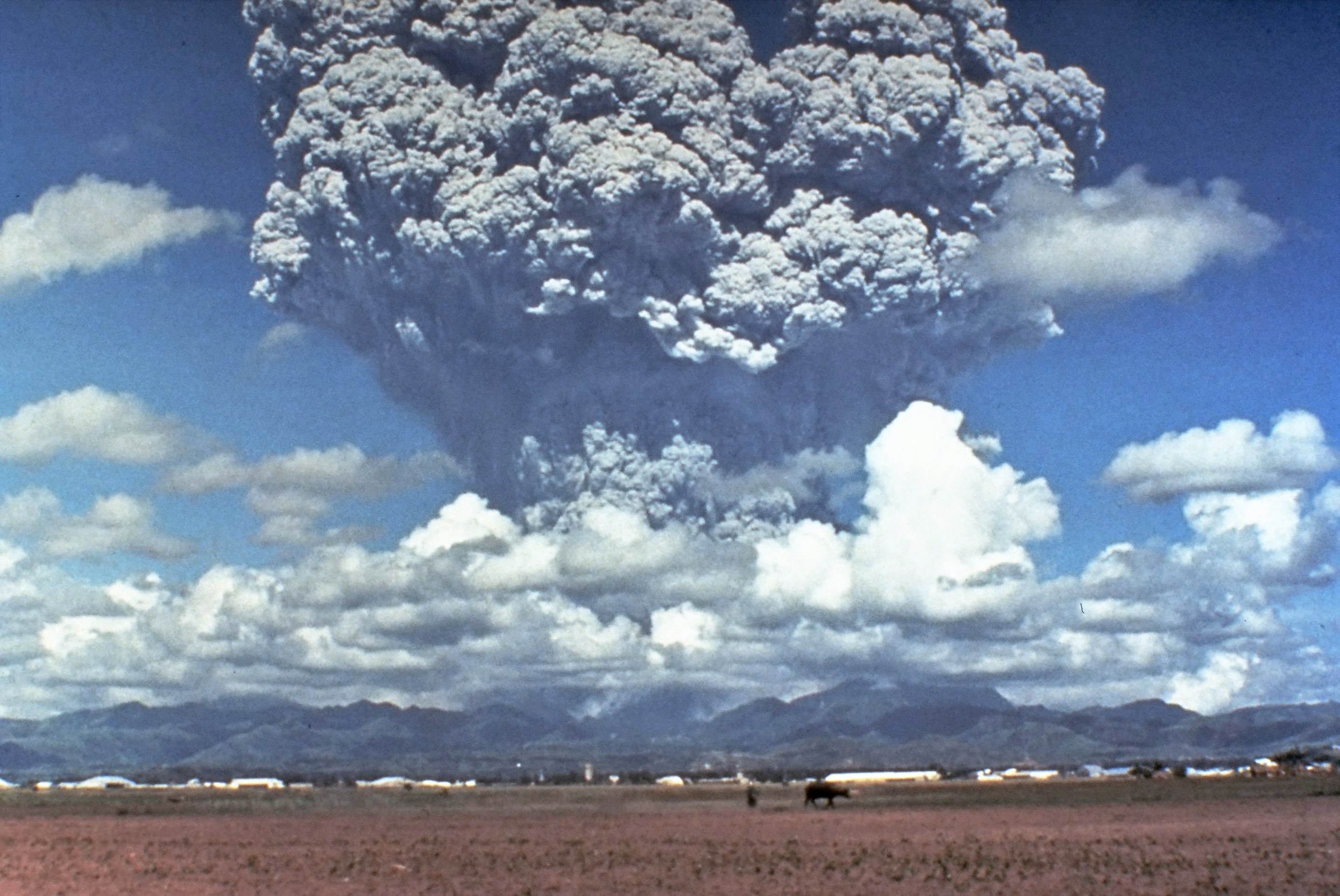 The June 1991 eruption of Mount Pinatubo was the second-largest terrestrial eruption of the 20th century. It caused widespread disruption and led to the closure of U.S. military bases.