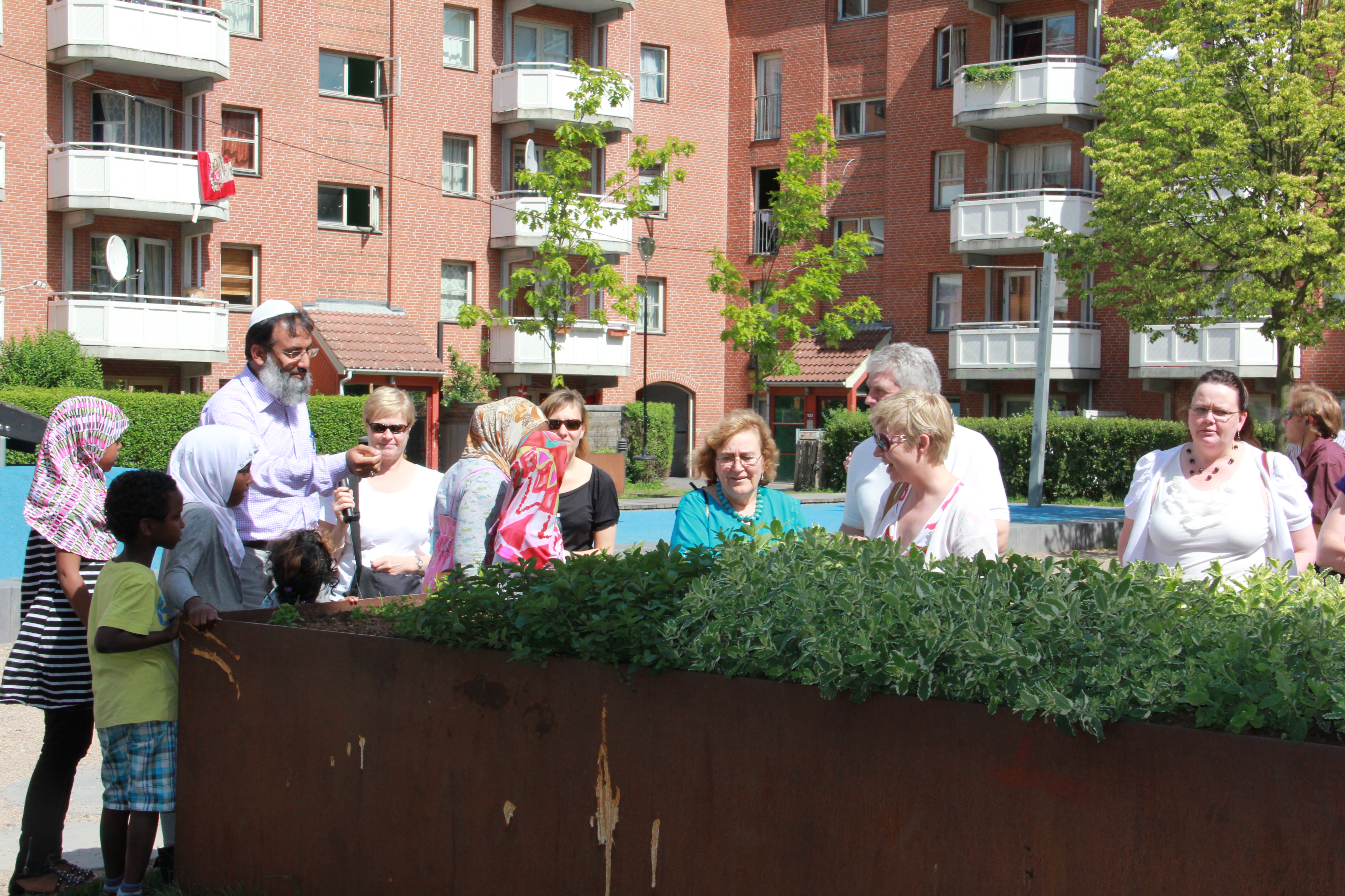 Mjølnerparken in Copenhagen, an example of a residential area that has been subject to government initiatives for urban renewal and social integration.
