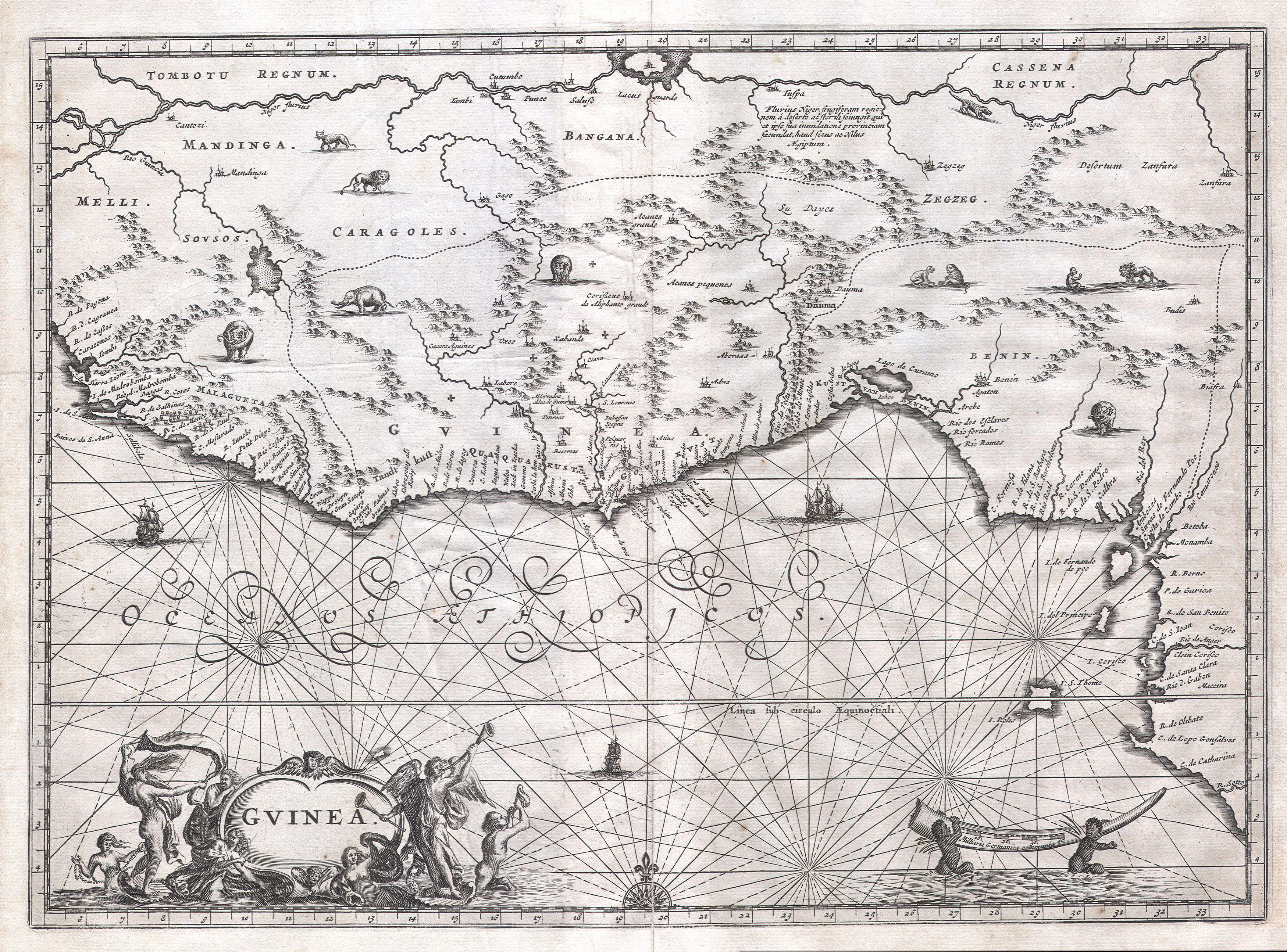 1672年の西アフリカの地図