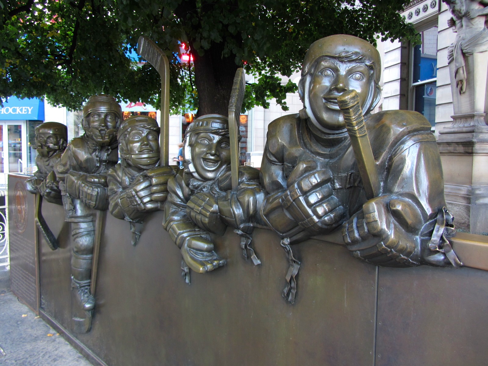  Our Game sculpture by Edie Parker outside the Hockey Hall of Fame in Toronto.