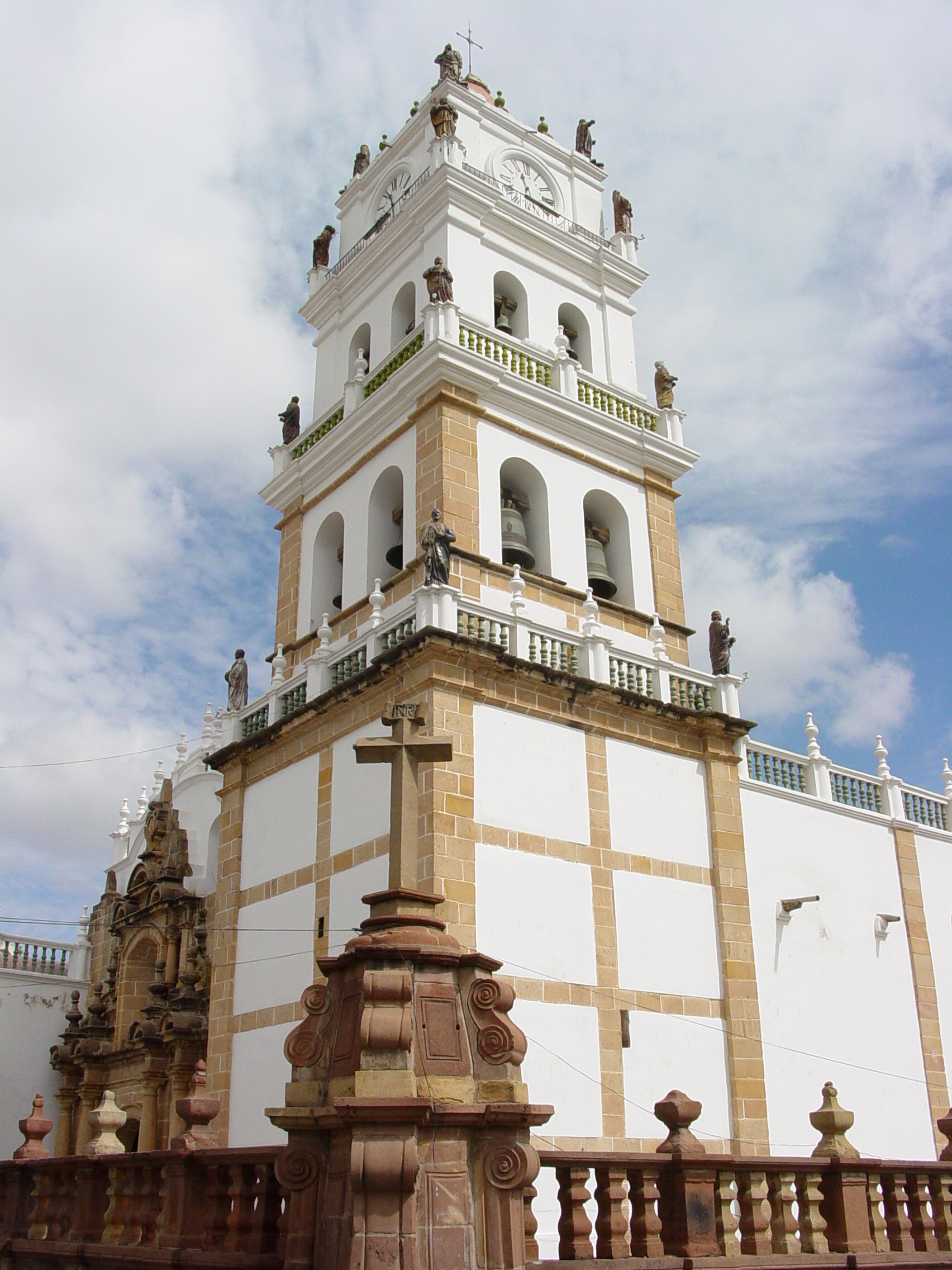 Metropolitan Cathedral of Sucre, a UNESCO World Heritage city and the constitutional capital, reflecting colonial architecture.