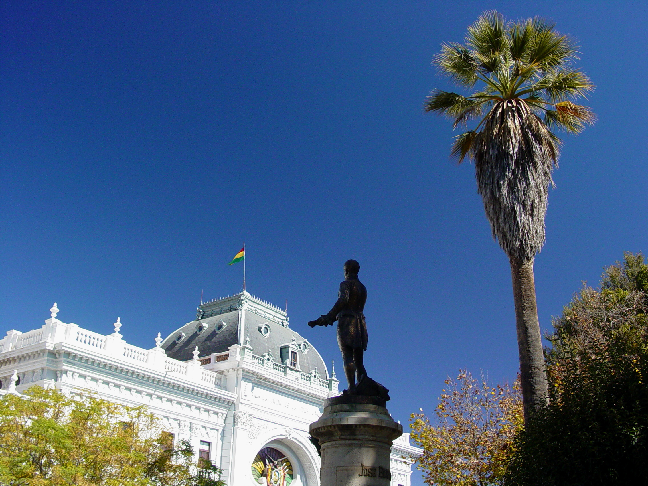 Plaza 25 de Mayo in Sucre, the constitutional capital of Bolivia and seat of the judicial branch.