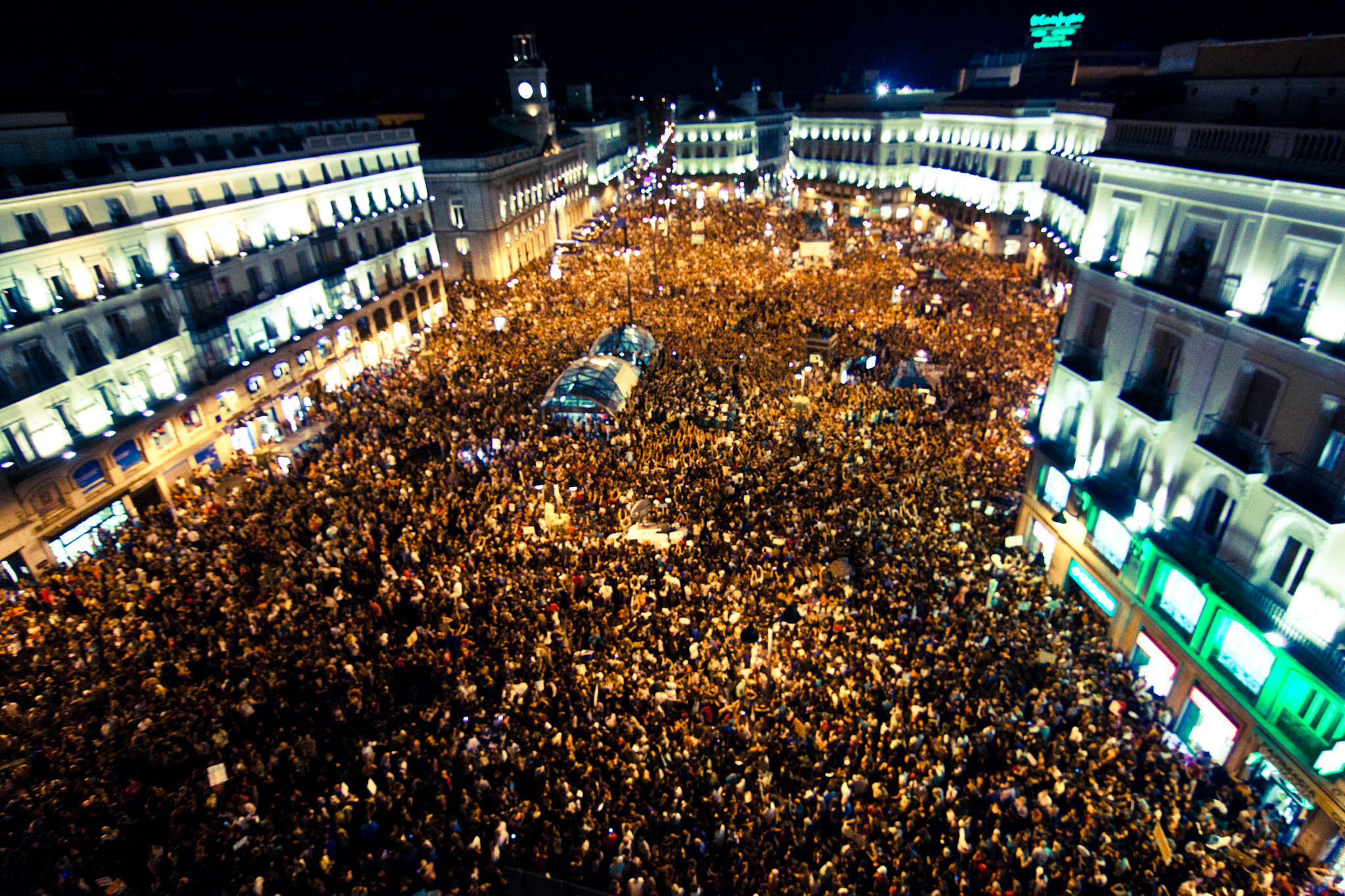 Demonstration against the crisis and high youth unemployment in Madrid, 15 October 2011, part of the 15-M Movement.