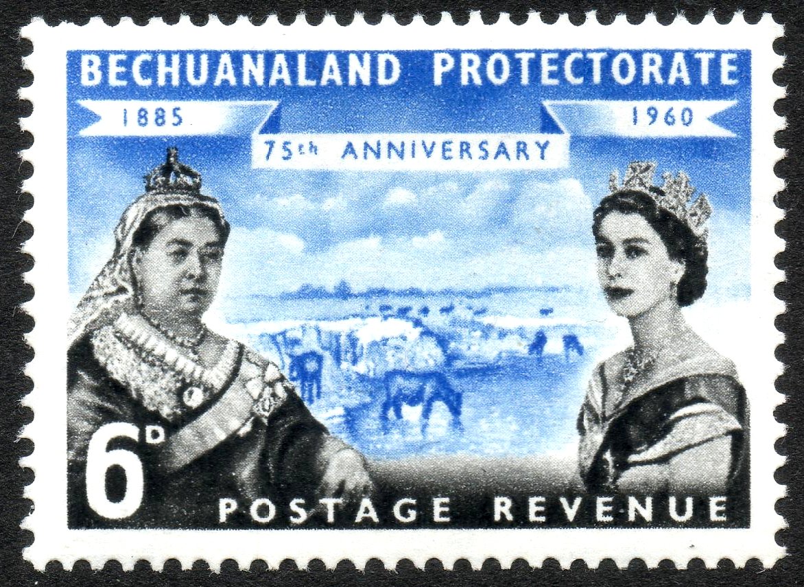 Setem pos Bechuanaland yang diperintah British dari tahun 1960.