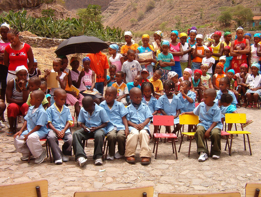A kindergarten graduation ceremony on Santiago Island, symbolizing the importance of early education.