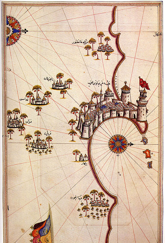 Map of Tripoli and its suburbs at the beginning of the sixteenth century AD, by Piri Reis