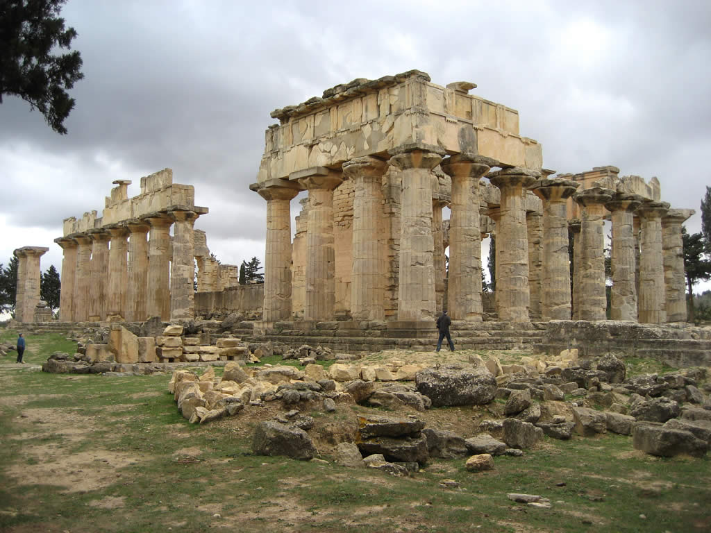 The Temple of Zeus in Cyrene, an ancient Greek and Roman city, now a UNESCO World Heritage site, reflecting Libya's deep historical roots in classical Mediterranean civilizations.