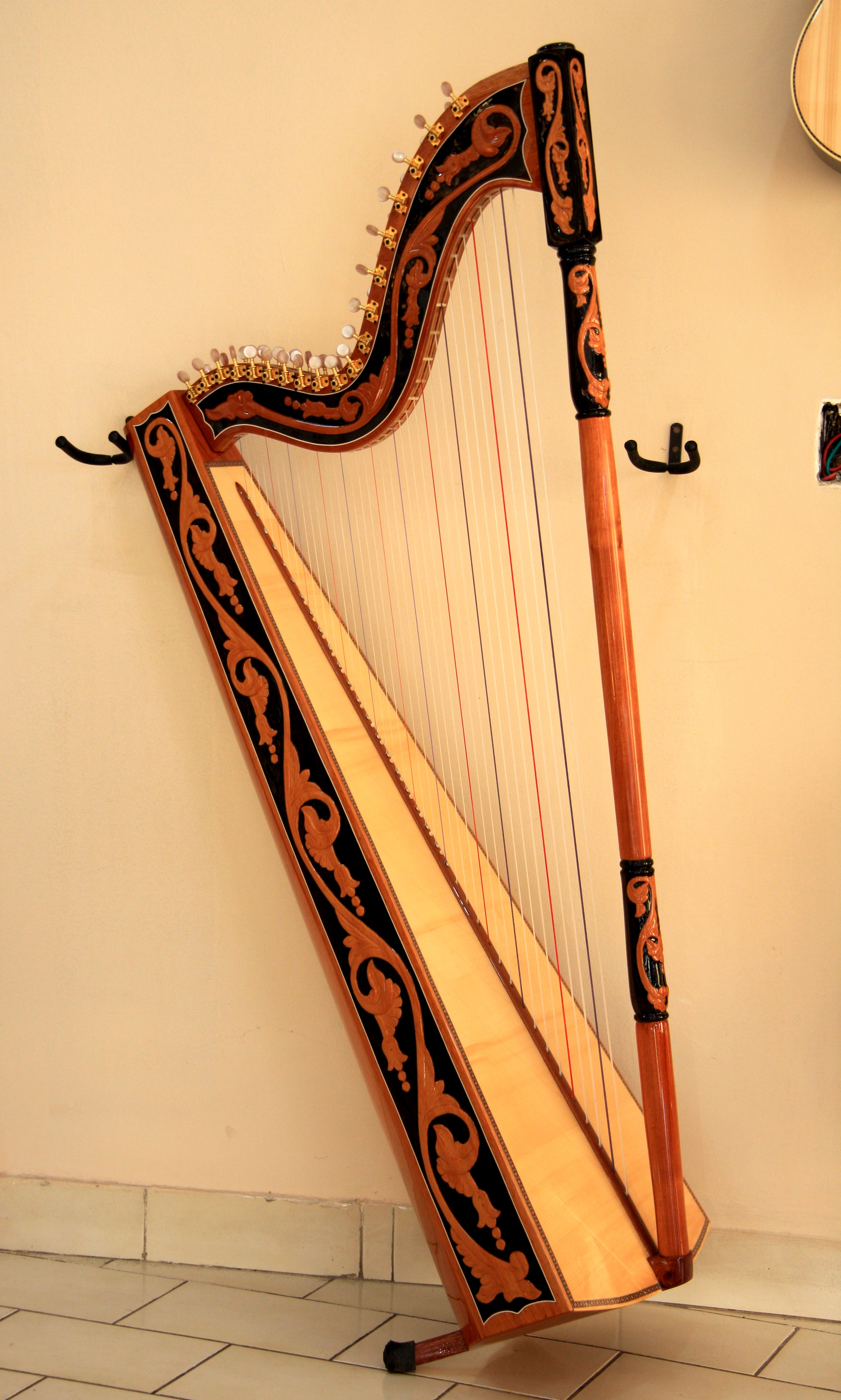 The Paraguayan harp (arpa paraguayaParaguayan harpSpanish) is a distinctive cultural instrument.
