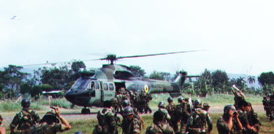 Ecuadorian troops during the Cenepa War in 1995.
