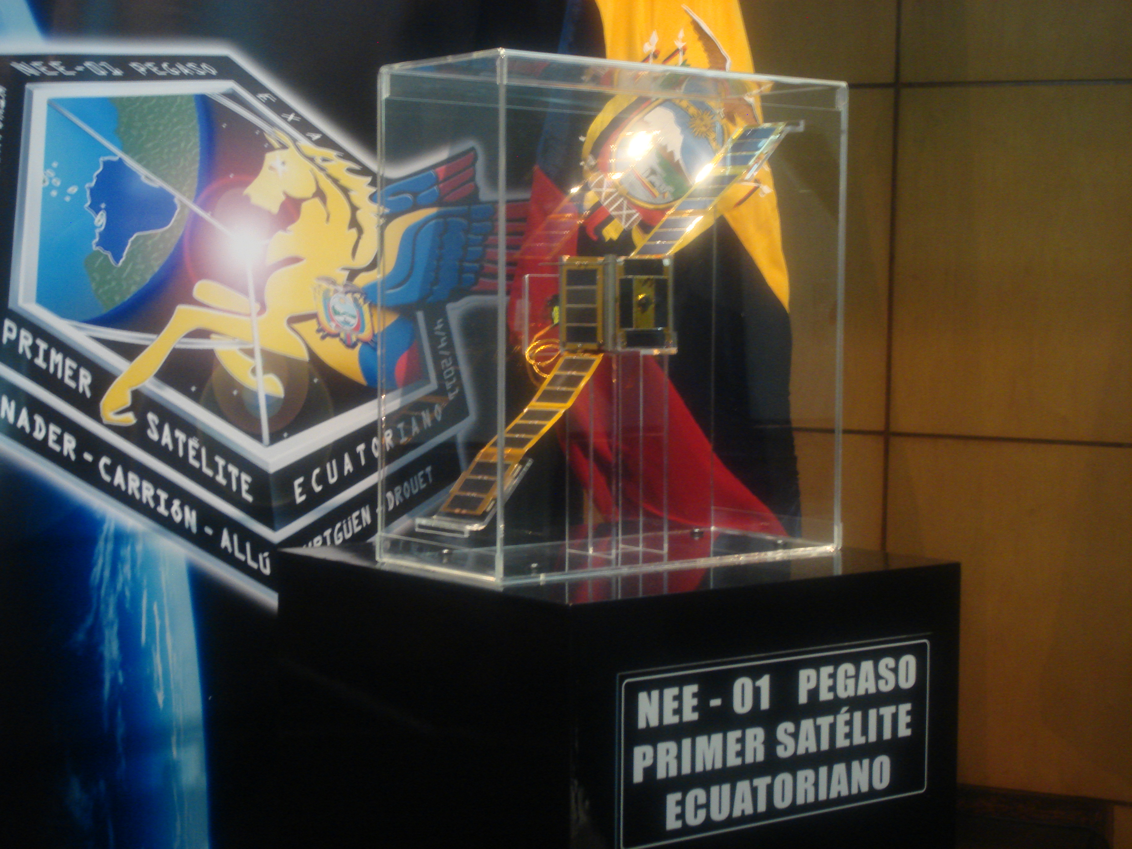 NEE-01 Pegasus, Ecuador's first satellite, launched in 2013, developed by the Ecuadorian Civilian Space Agency (EXA).