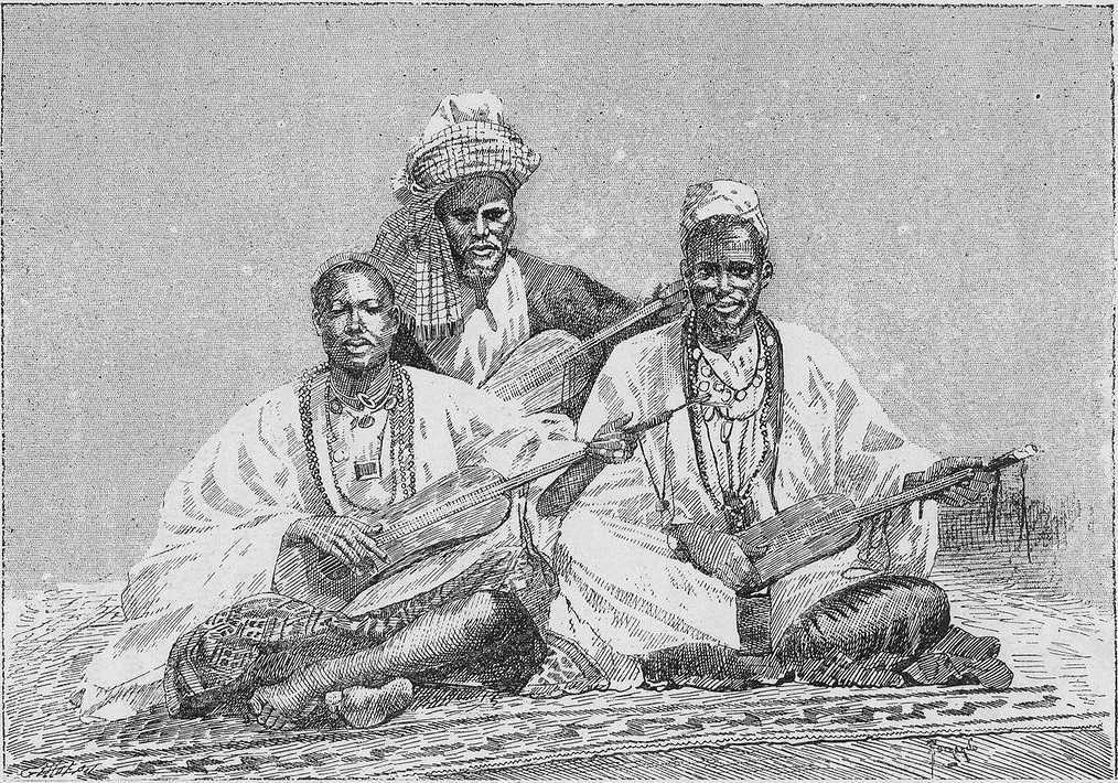 Griot của Sambala, vua của Médina (người Fula, Mali), 1890. Ảnh của Joannès Barbier.