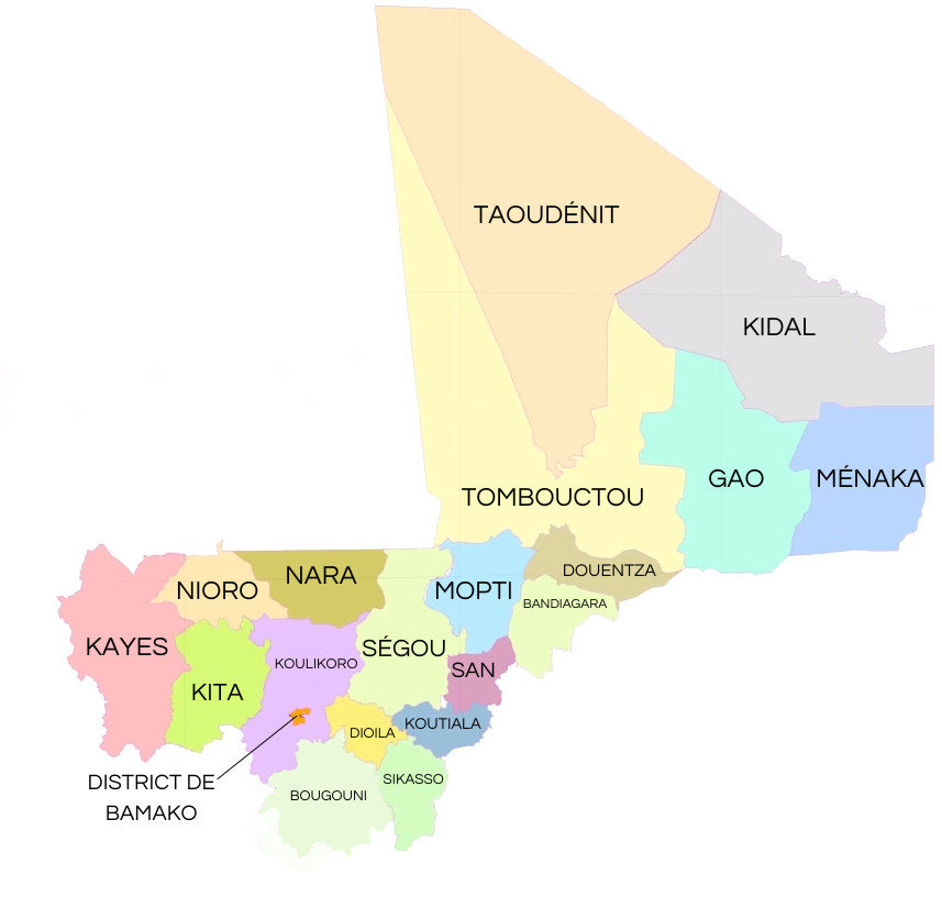 Các vùng của Mali kể từ năm 2023